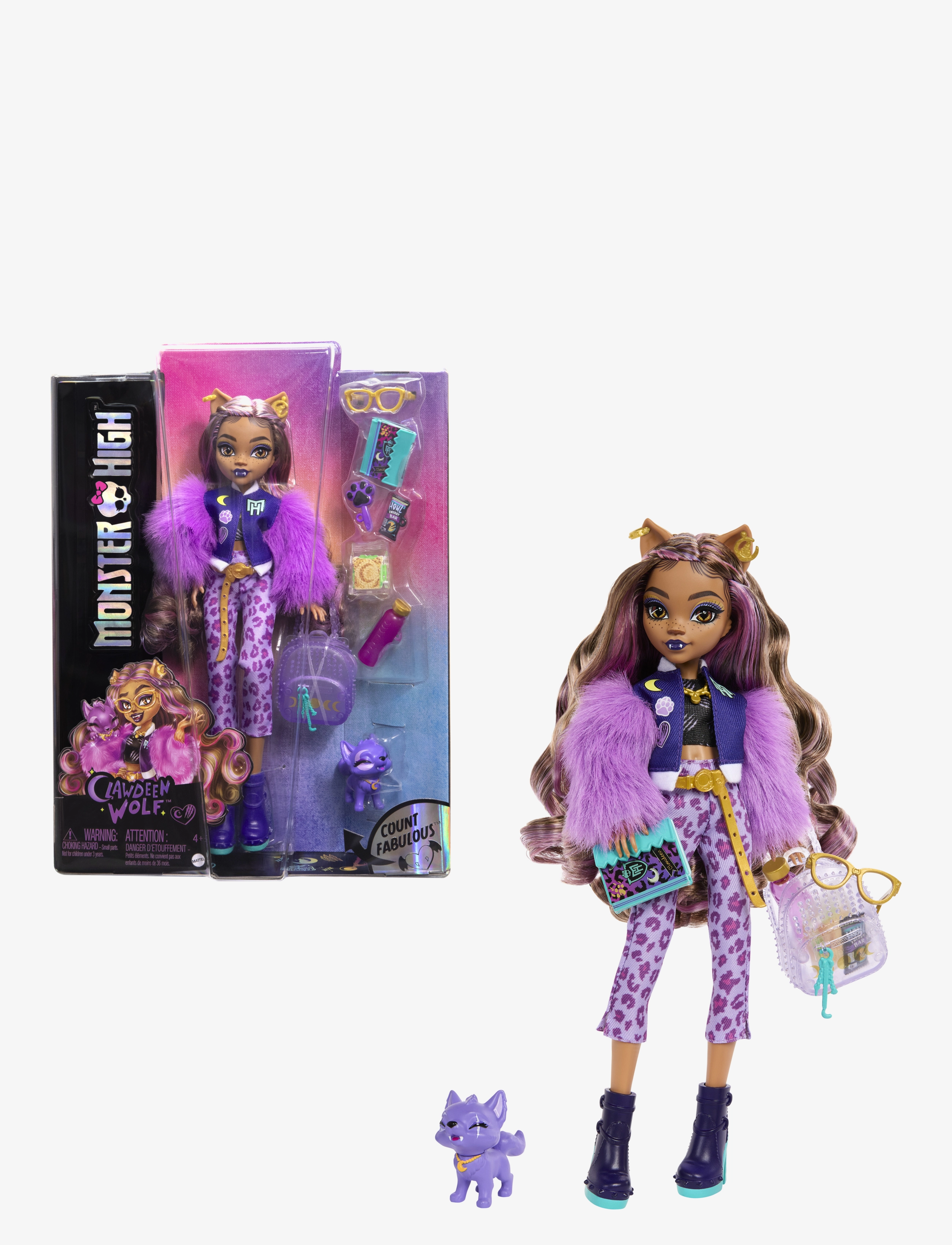 Monster High Clawdeen Wolf Fashion Doll With Pet Dog Crescent And Accessories, Børn, Dolls, Multi/mønstret, Str: ONE SIZE