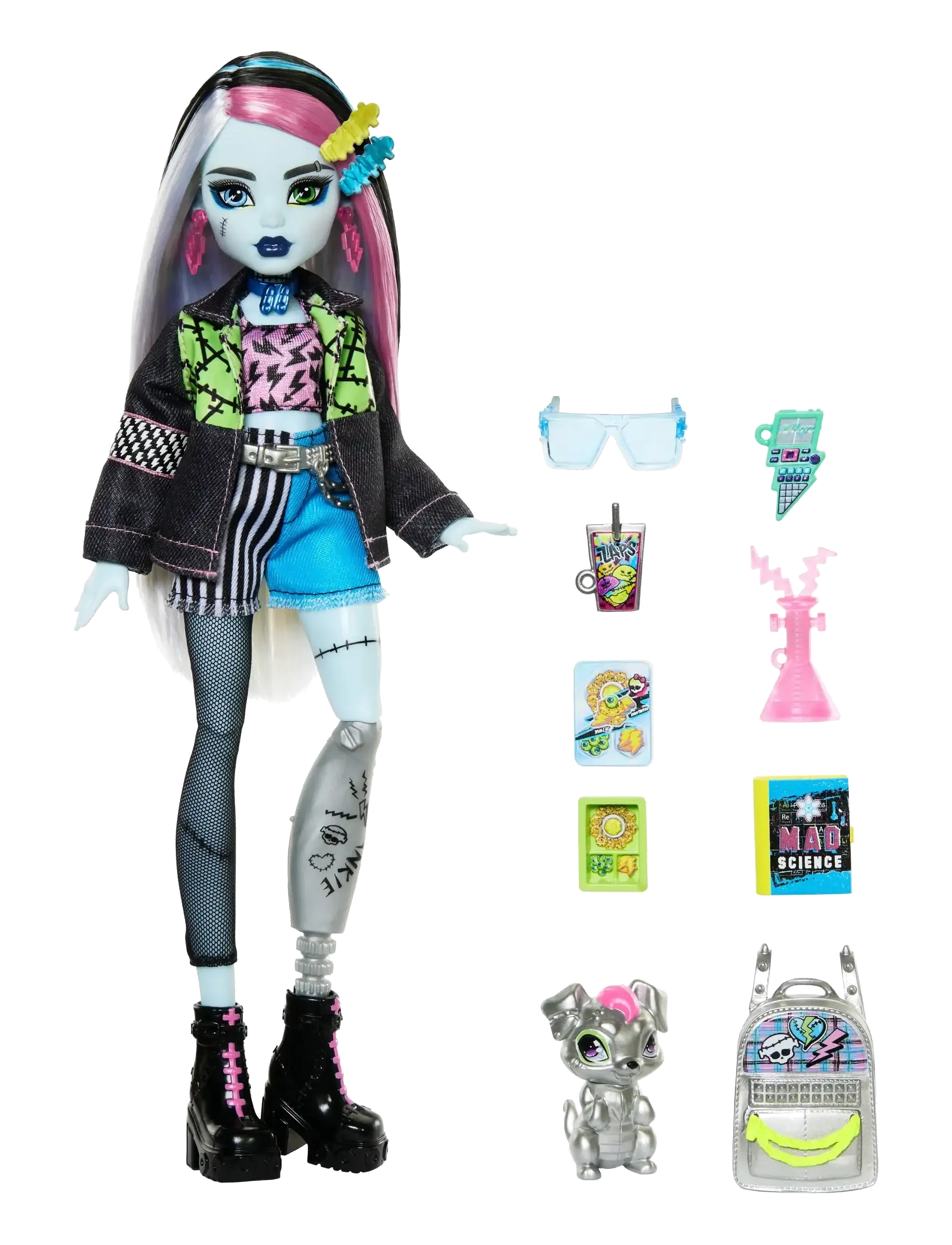 Monster High - Frankie Stein Fashion Doll with Pet Watzie and Accessories - laveste priser - multicolor - 4