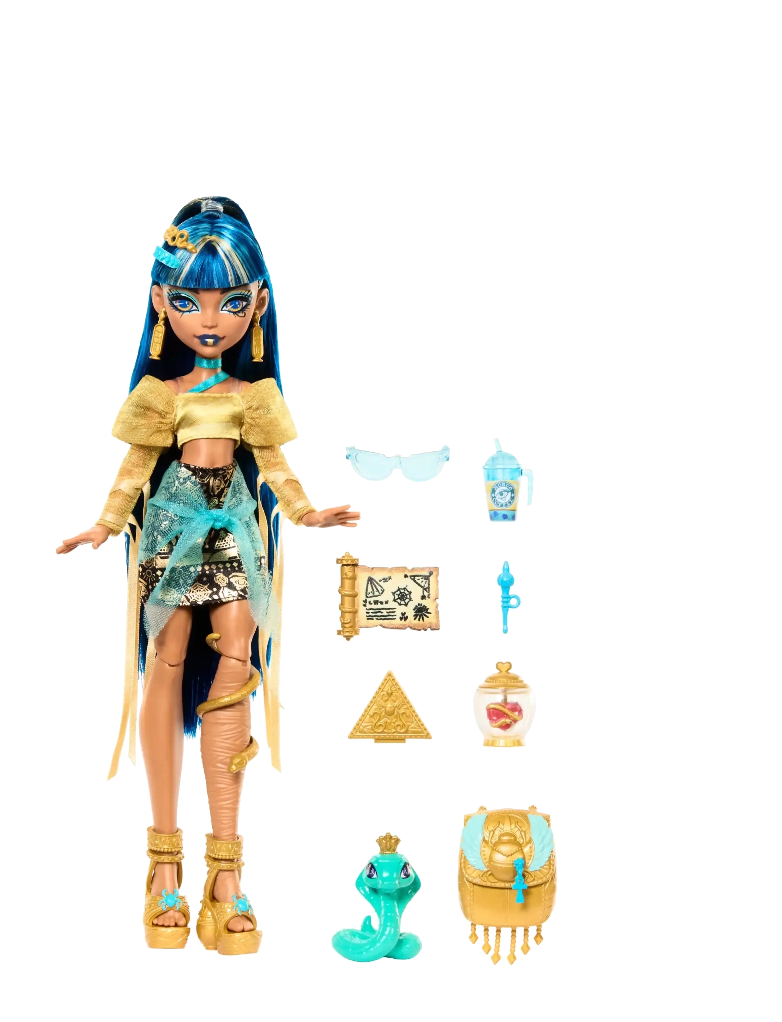 Monster High - Cleo De Nile Fashion Doll with Pet Hissette and Accessories - nuket - multicolor - 4