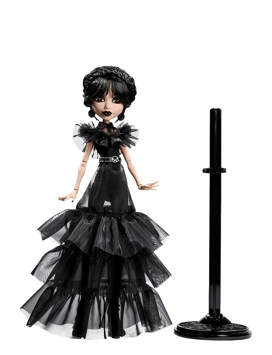 Monster High - Wednesday Collectible Doll, Rave’N Wednesday in Black Gown Inspired by Dance Scene - dúkkur - multicolor - 0