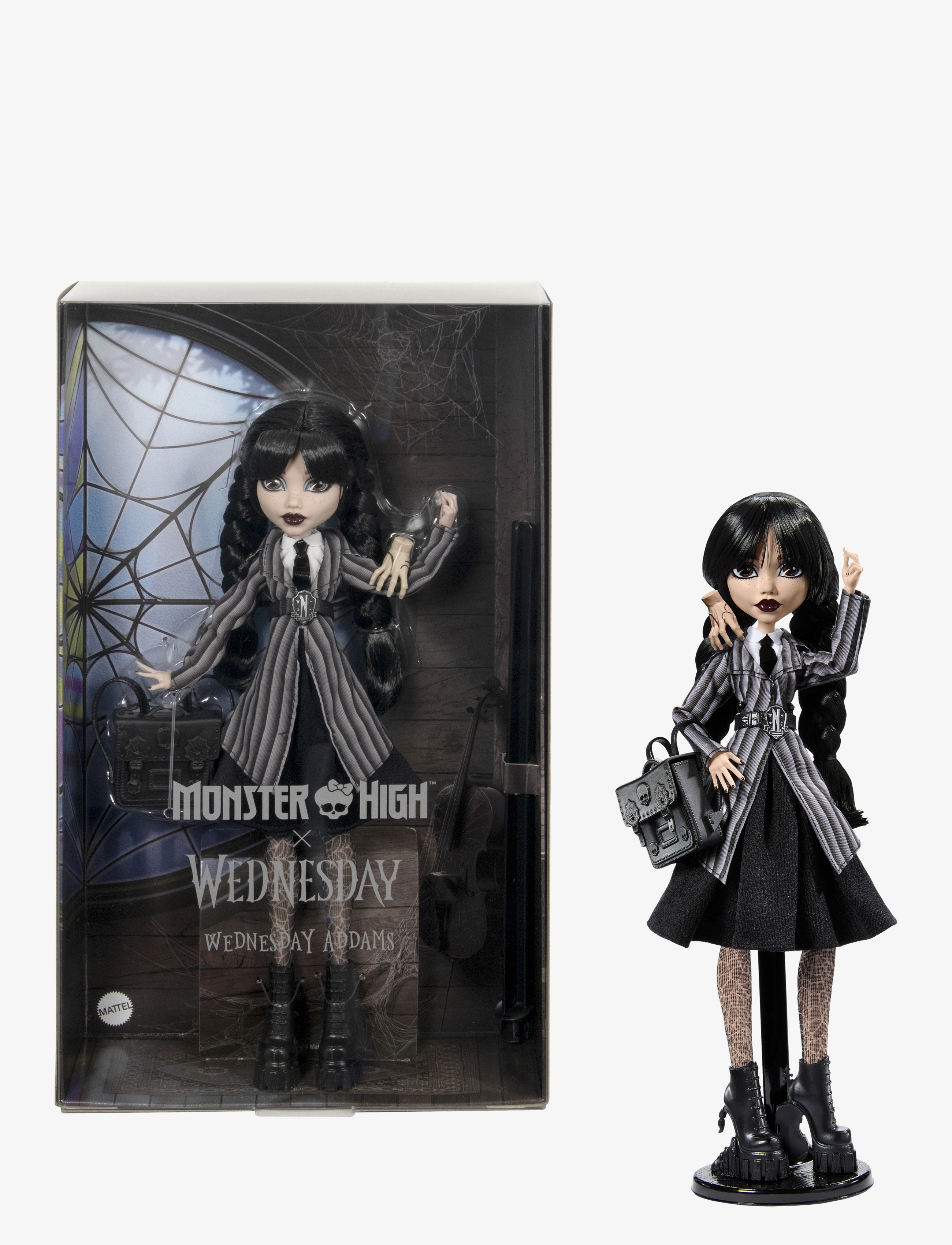Monster High Wednesday Collectible Doll, Wednesday Addams In Nevermore Academy Uniform With Thing, One Size, Multi/patterned, Dukker Og Tilbehør > Duk