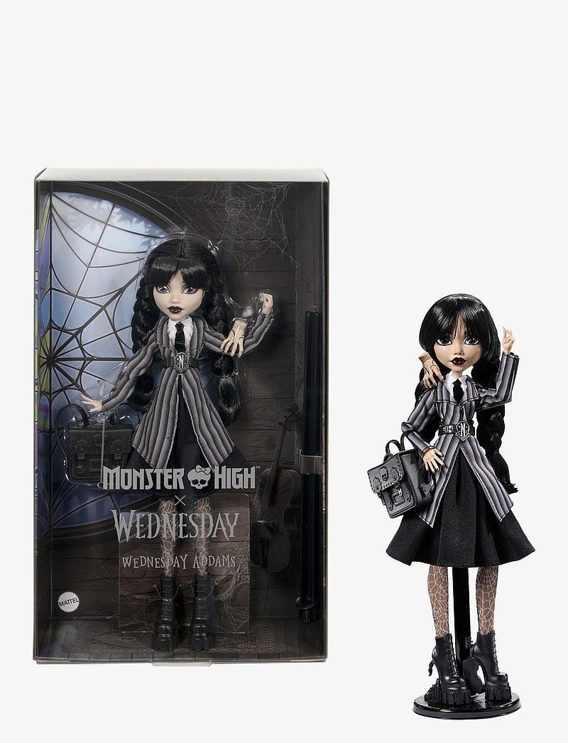 Monster High - Wednesday Collectible Doll, Wednesday Addams in Nevermore Academy Uniform with Thing - dolls - multicolor - 0