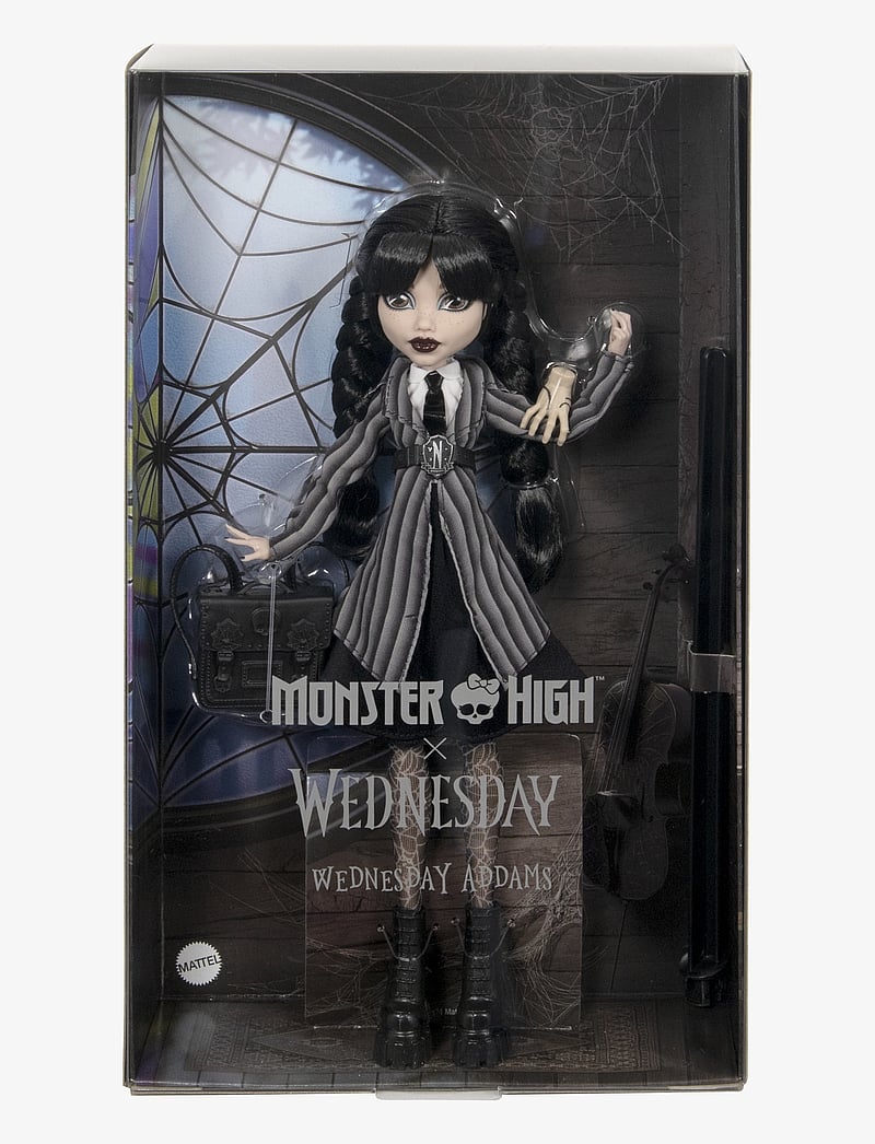 Monster High - Wednesday Collectible Doll, Wednesday Addams in Nevermore Academy Uniform with Thing - dolls - multicolor - 1
