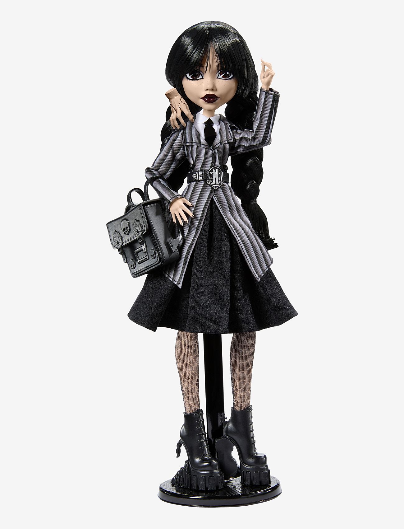 Monster High - Wednesday Collectible Doll, Wednesday Addams in Nevermore Academy Uniform with Thing - dukker - multicolor - 3