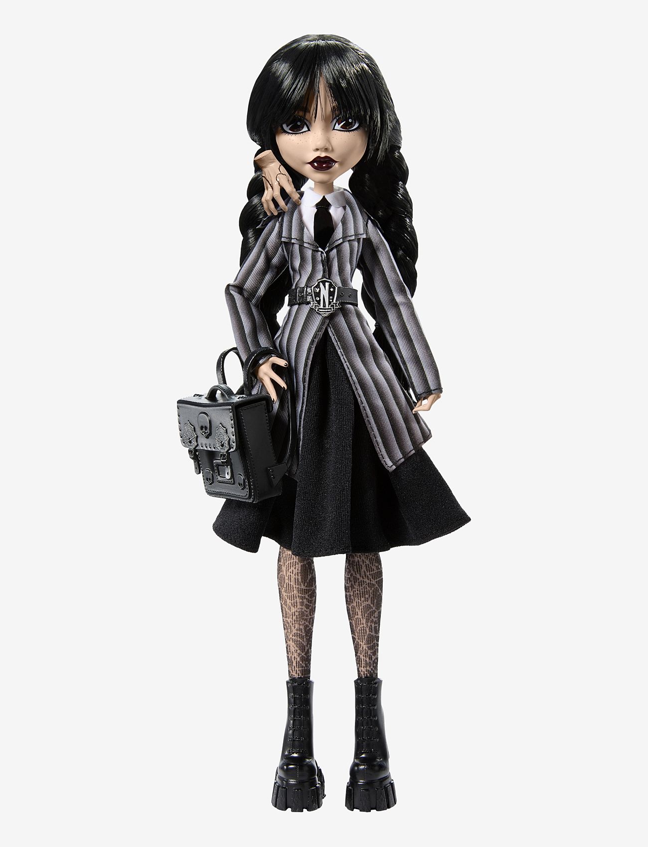 Monster High - Wednesday Collectible Doll, Wednesday Addams in Nevermore Academy Uniform with Thing - dukker - multicolor - 4
