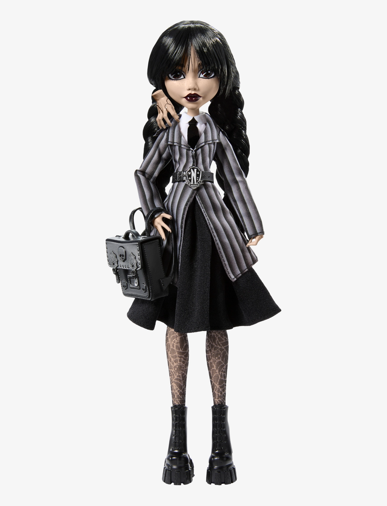 Monster High - Wednesday Collectible Doll, Wednesday Addams in Nevermore Academy Uniform with Thing - dúkkur - multicolor - 4