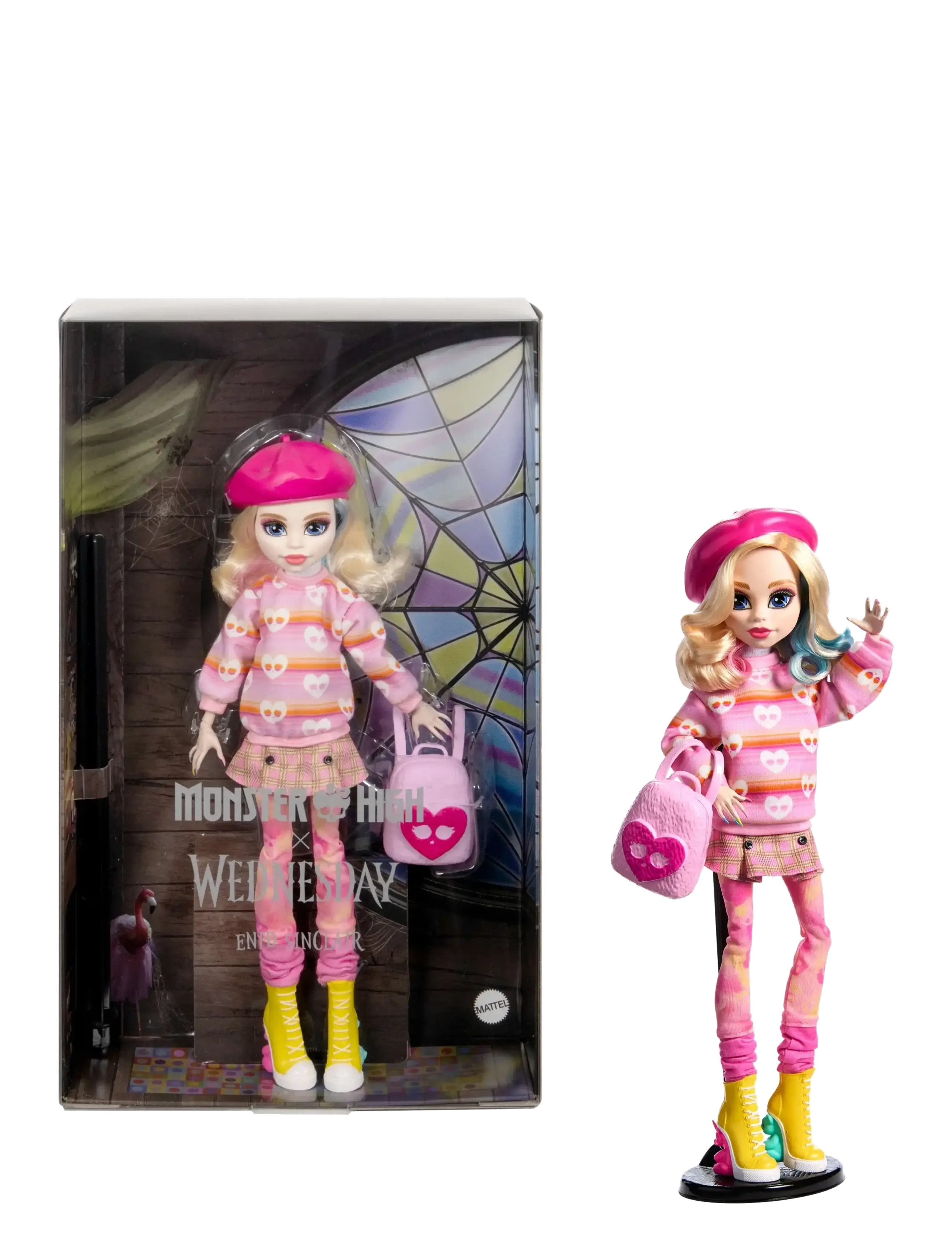 Monster High Wednesday Collectible Doll, Enid Sinclair in Pink Fashion with Accessories - Leksaker - MULTICOLOR / multi