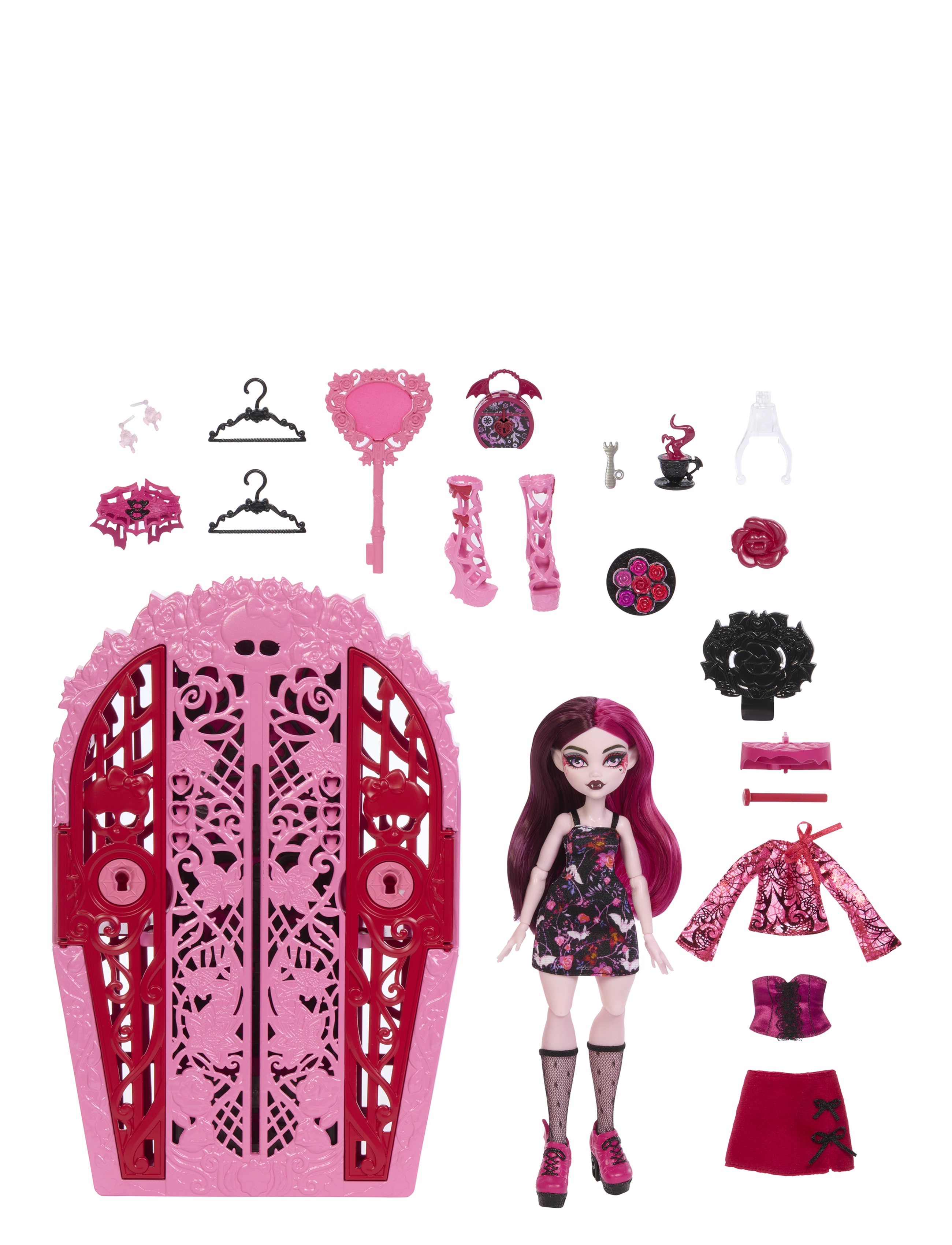 Monster High Skulltimate Secrets Garden Mysteries Playset, Draculaura Doll With 19+ Surprises, Børn, Dolls, Multi/mønstret, Str: ONE SIZE