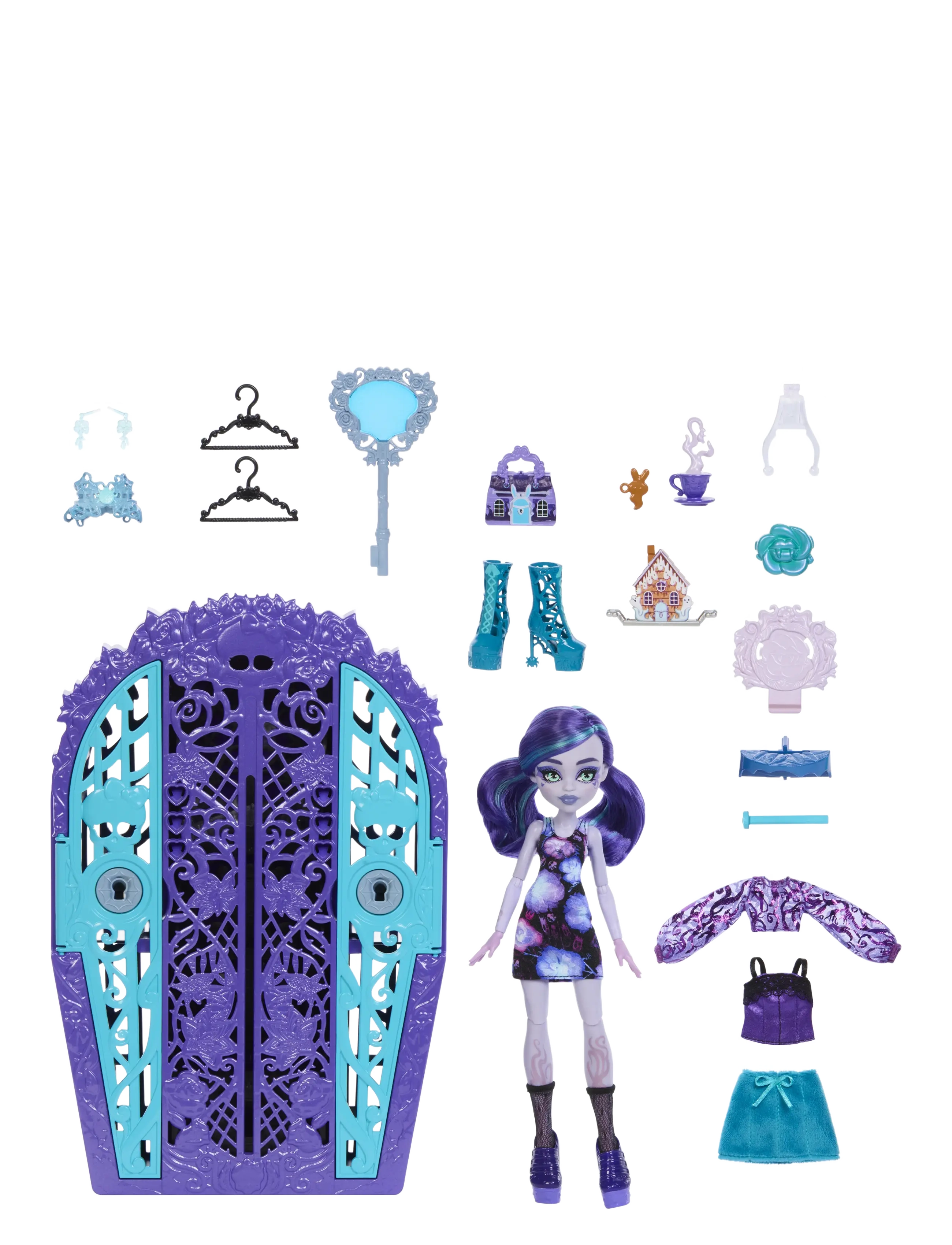 Monster High Skulltimate Secrets Garden Mysteries Playset, Twyla Doll With 19+ Surprises, Børn, Dolls, Multi/mønstret, Str: ONE SIZE