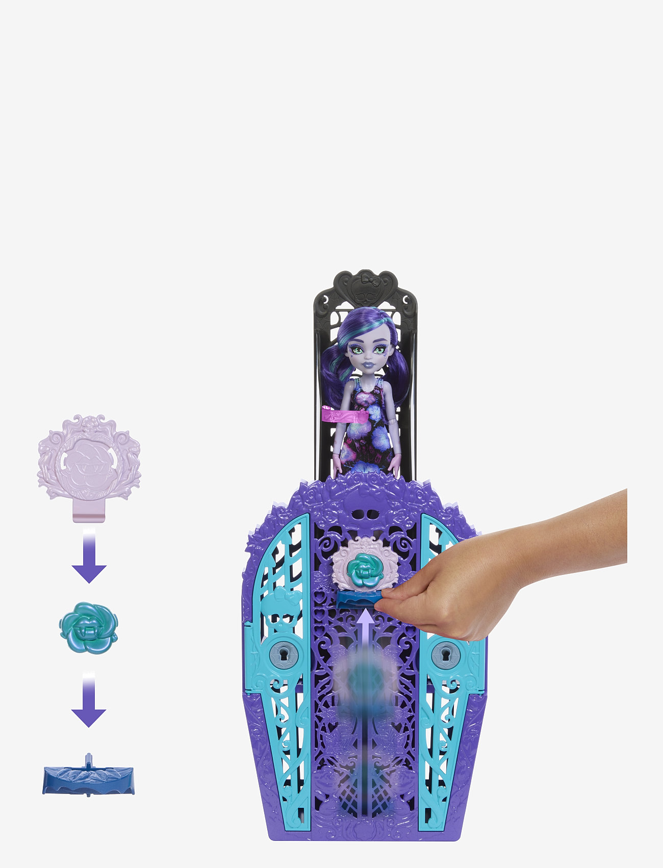 Monster High - Skulltimate Secrets Garden Mysteries Playset, Twyla Doll with 19+ Surprises - dolls - multi color - 4