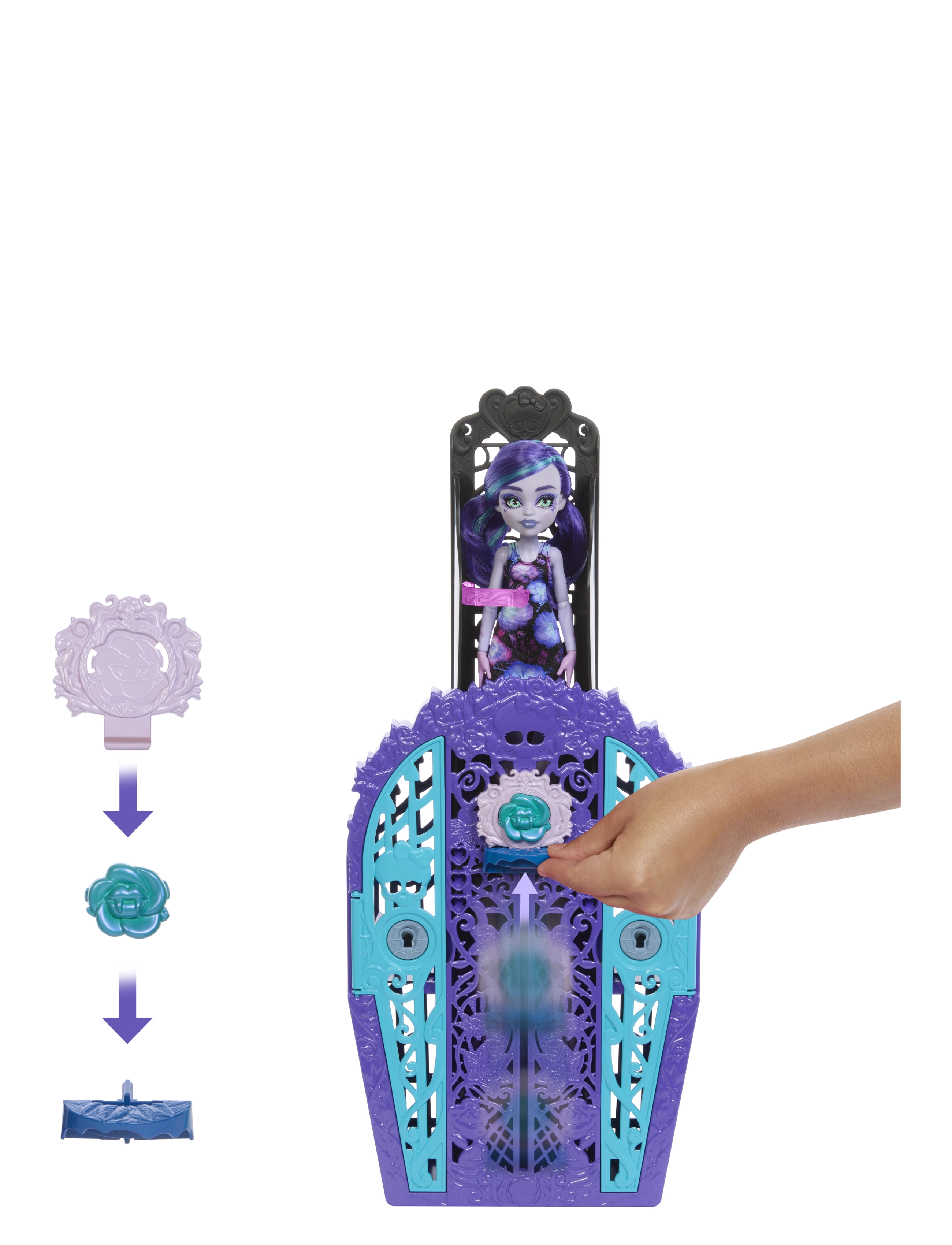Monster High - Skulltimate Secrets Garden Mysteries Playset, Twyla Doll with 19+ Surprises - dukker - multi color - 4