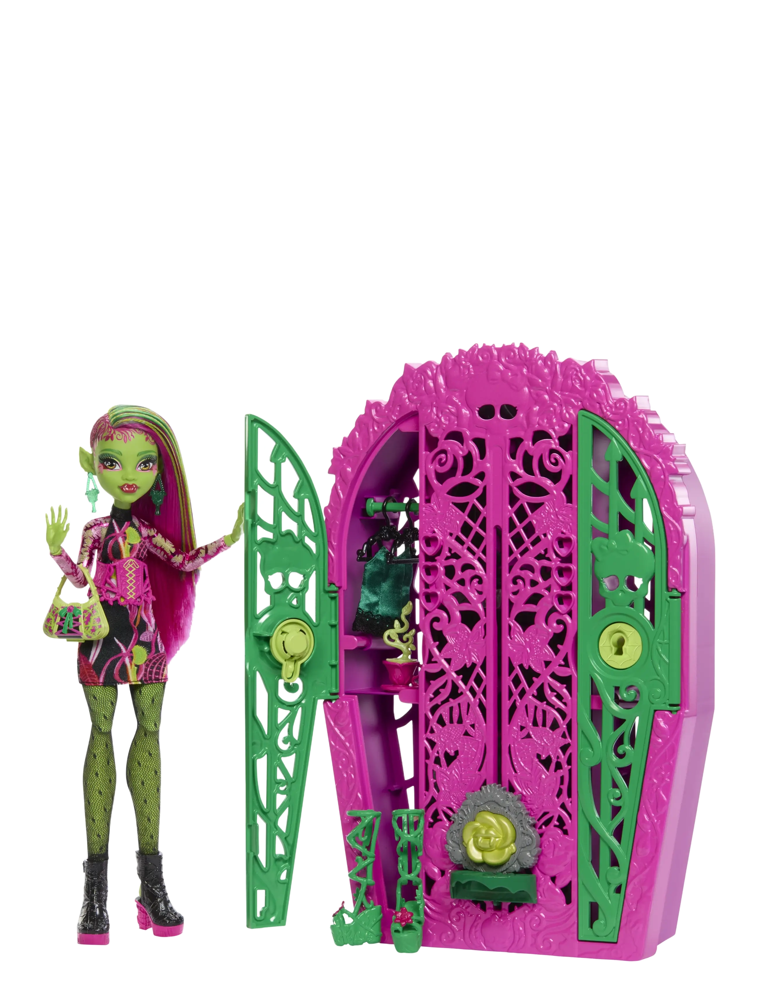 Monster High - Skulltimate Secrets Garden Mysteries Playset, Venus McFlytrap Doll with 19+ Surprises - dúkkur - multi color - 1