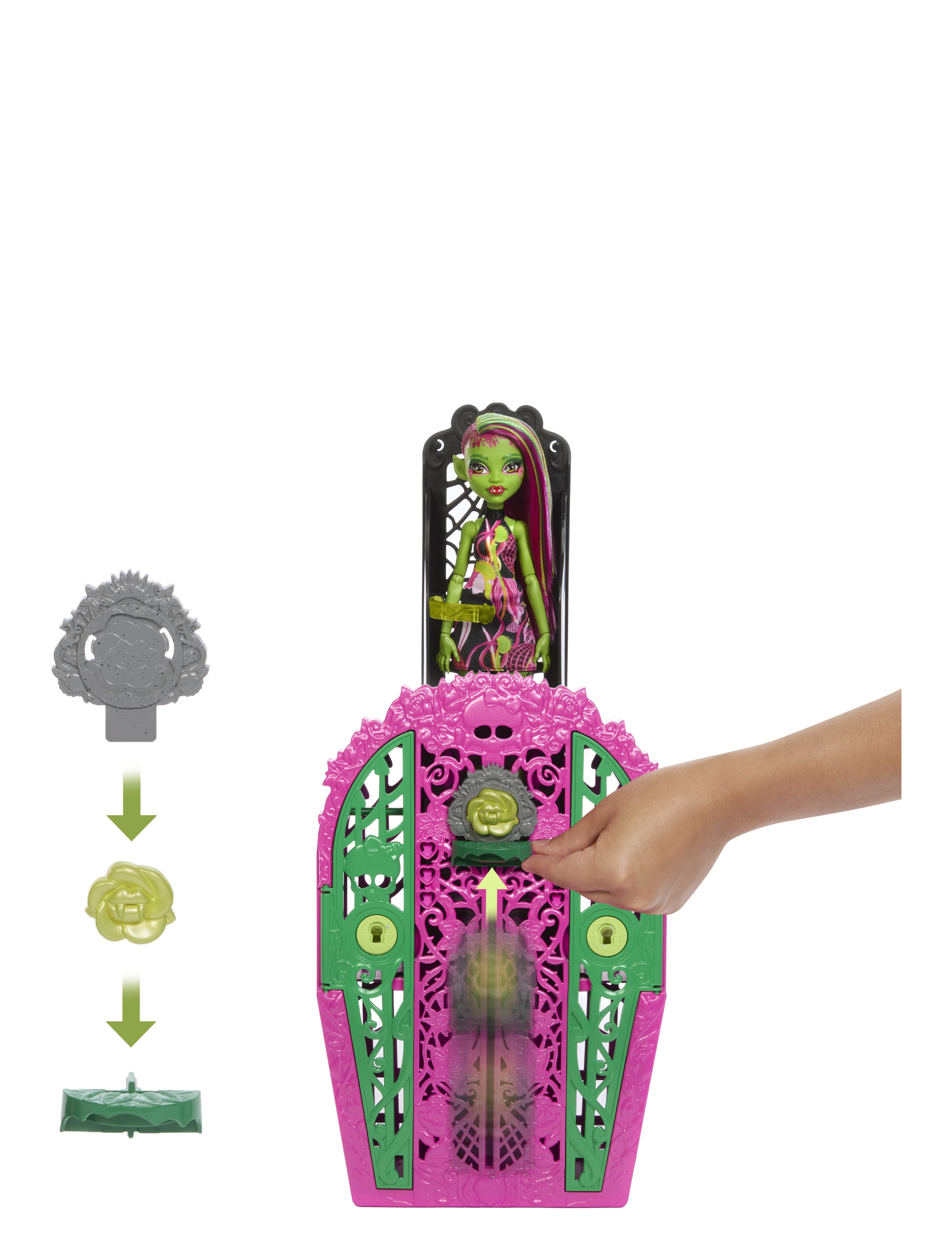 Monster High - Skulltimate Secrets Garden Mysteries Playset, Venus McFlytrap Doll with 19+ Surprises - dúkkur - multi color - 4