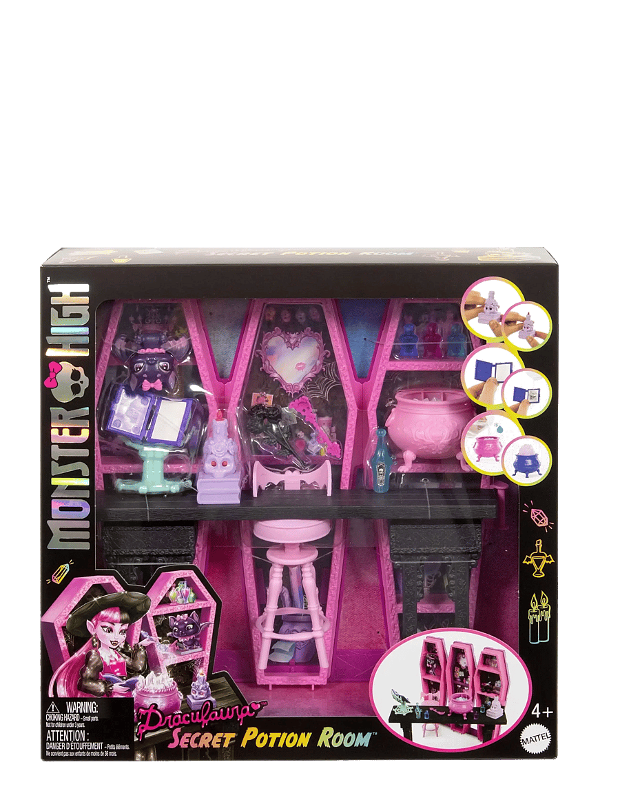 Monster High - Draculaura Secret Potion Room Doll Playset with 12+ Accessories, Plus Transformations - mängukomplektid - multi color - 5