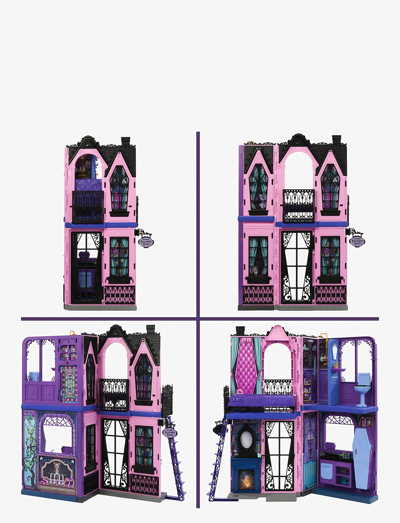 Monster High - Boo-tique Hotel Doll House with Spooky Surprises in Every Room and 13+ Accessories - dockhus - multi color - 2