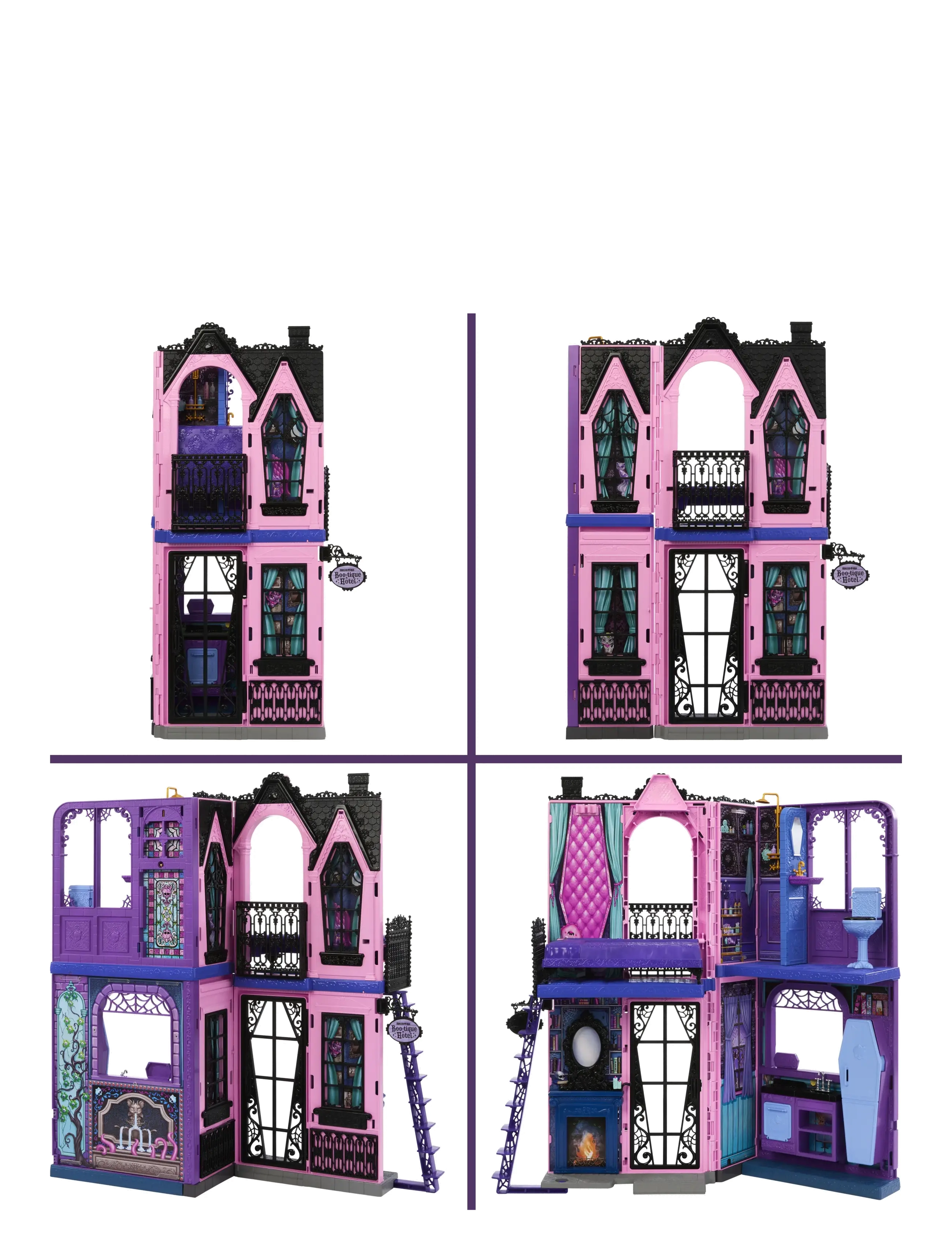 Monster High - Boo-tique Hotel Doll House with Spooky Surprises in Every Room and 13+ Accessories - dukkehus - multi color - 2