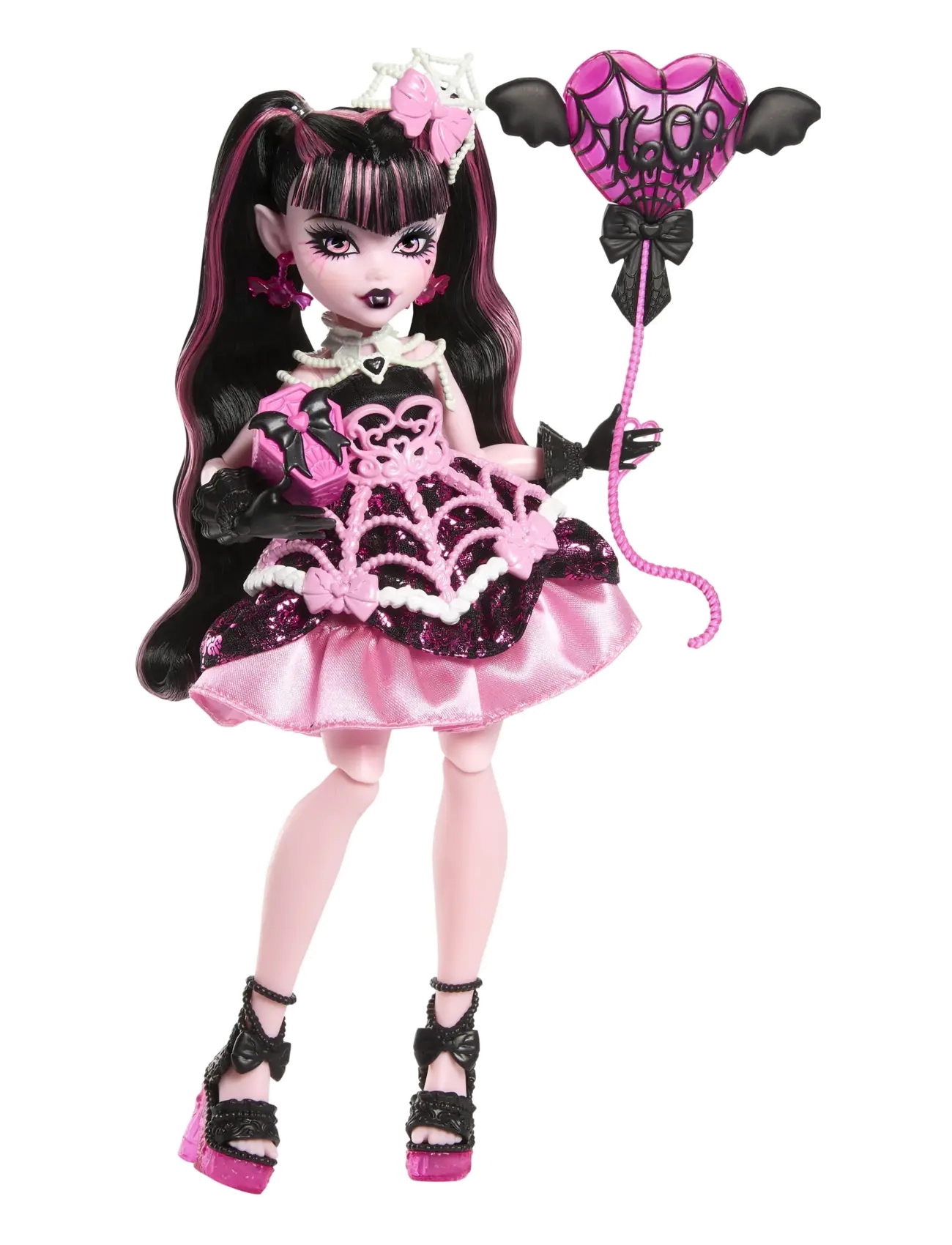 Monster High - Scary Sweet Birthday Draculaura Doll in Party Dress with Balloon & Gift - dukker - multi color - 2
