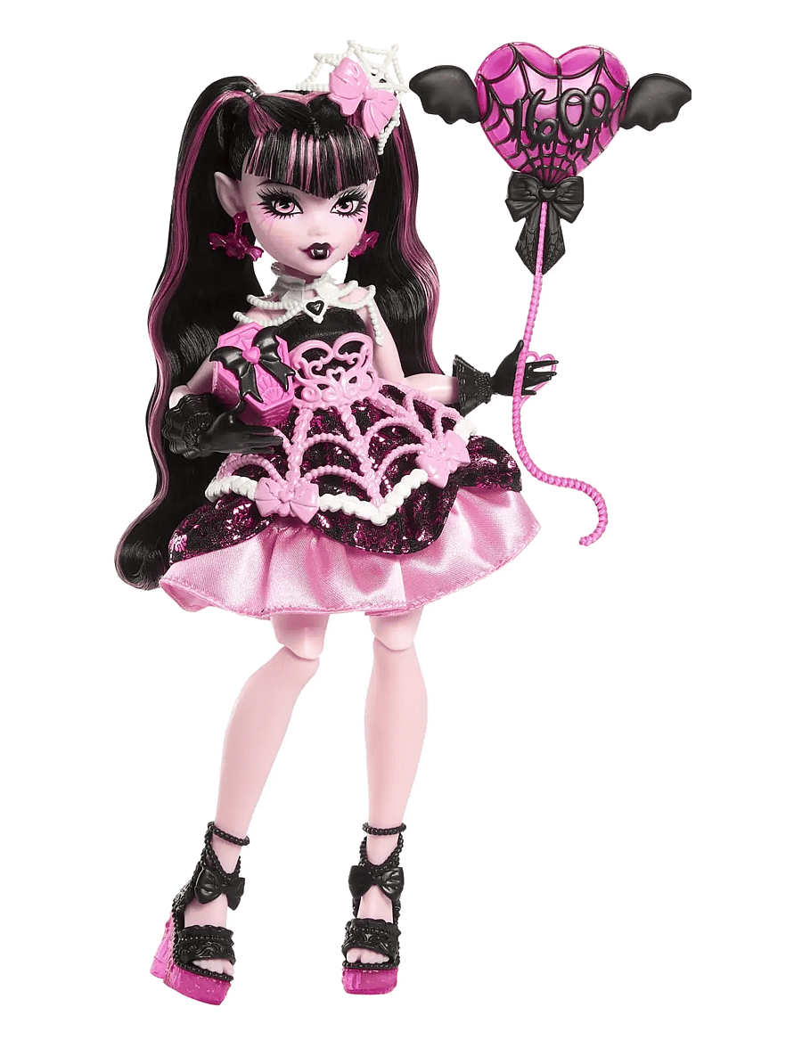 Monster High - Scary Sweet Birthday Draculaura Doll in Party Dress with Balloon & Gift - puppen - multi color - 2