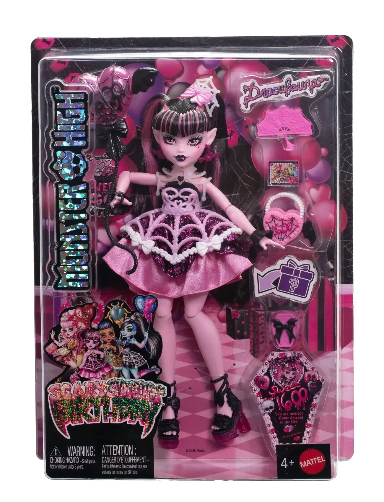 Monster High - Scary Sweet Birthday Draculaura Doll in Party Dress with Balloon & Gift - geschenke unter chf 50 - multi color - 5