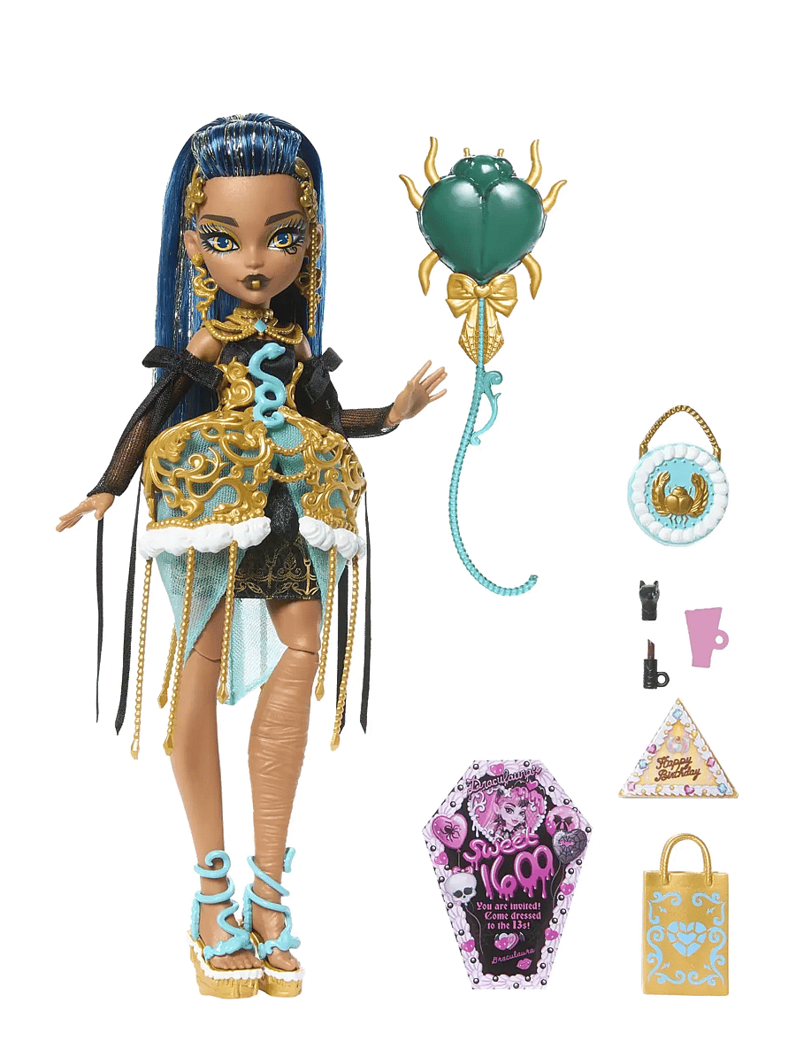 Monster High - Scary Sweet Birthday Cleo De Nile Doll in Party Dress with Balloon & Gift - puppen - multi color - 0