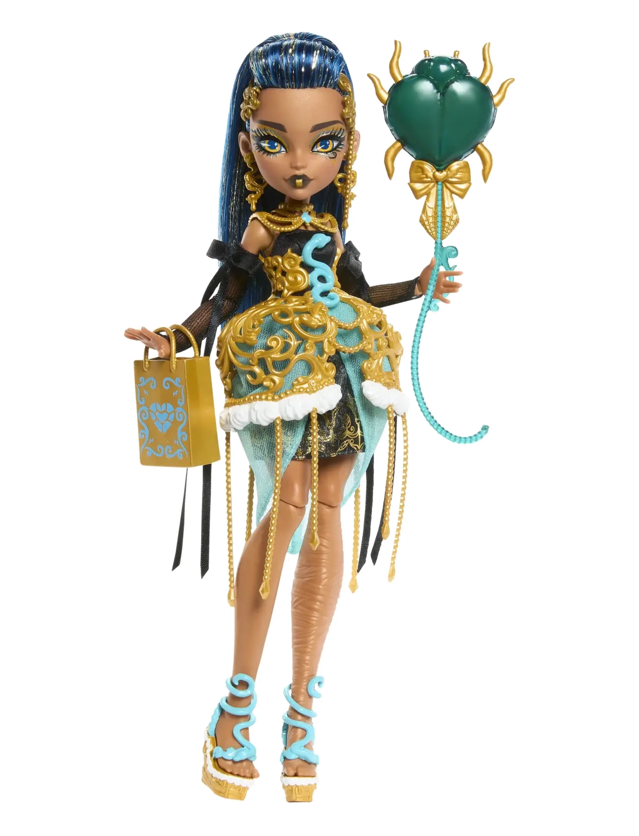 Monster High - Scary Sweet Birthday Cleo De Nile Doll in Party Dress with Balloon & Gift - dukker - multi color - 1
