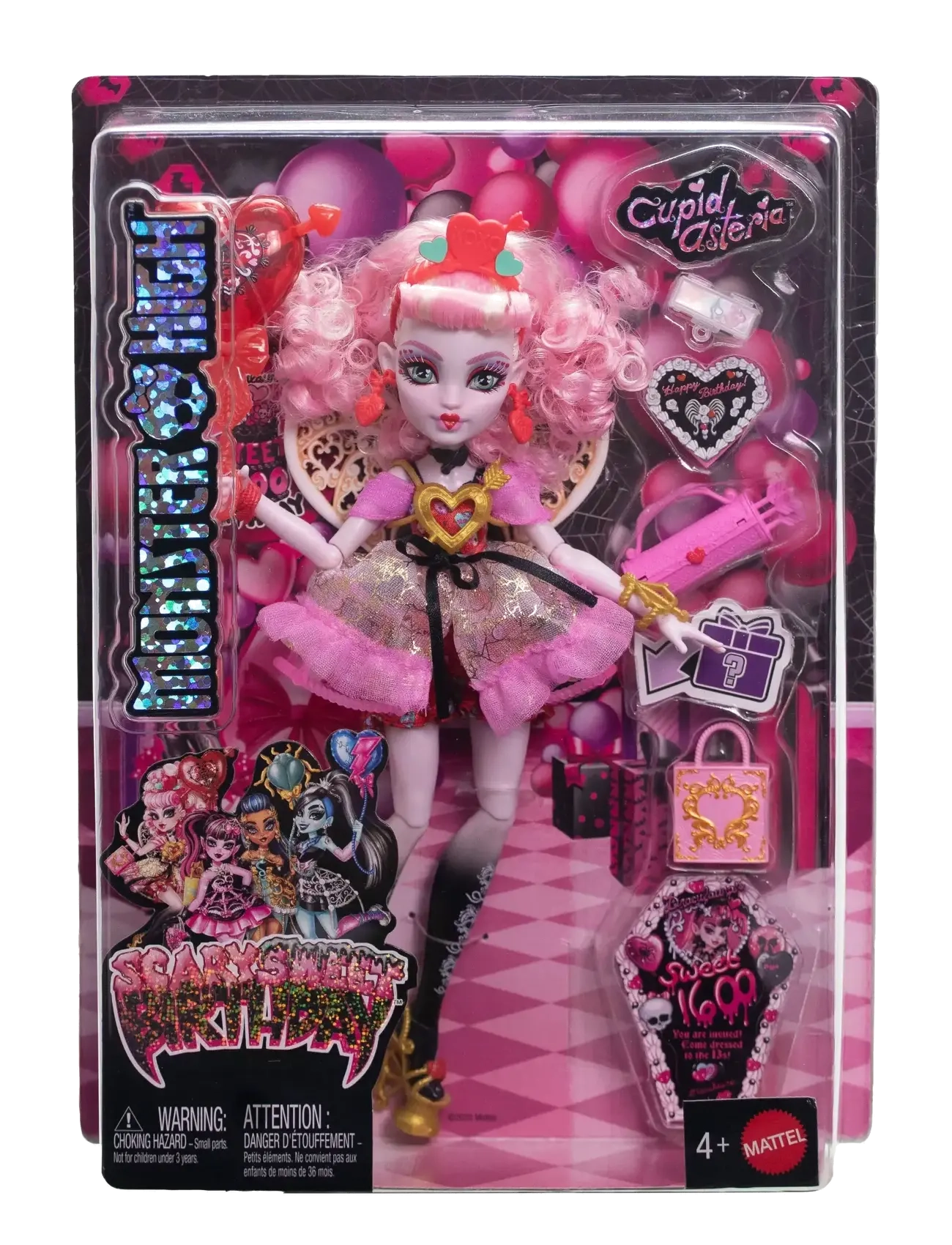 Monster High - Scary Sweet Birthday Cupid Asteria Doll in Party Dress with Balloon & Gift - puppen - multi color - 4