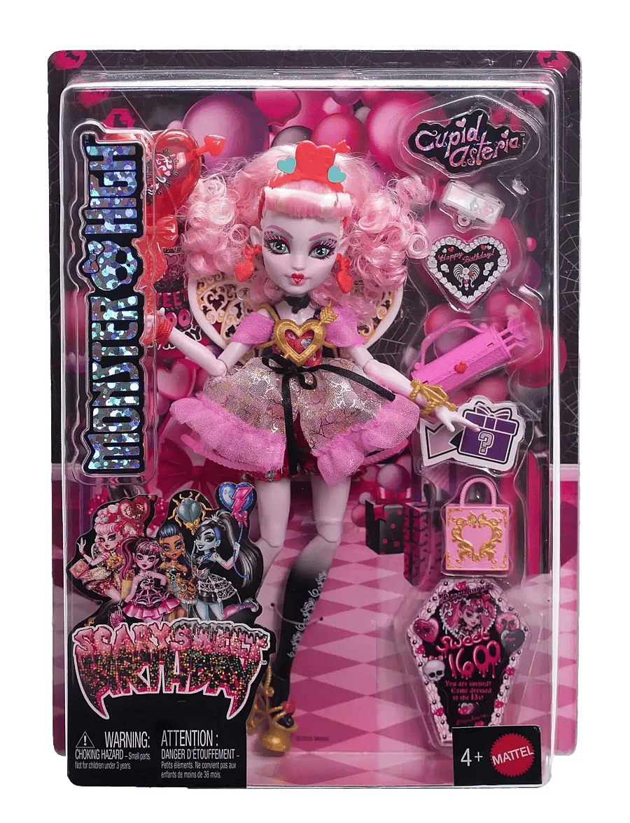 Monster High - Scary Sweet Birthday Cupid Asteria Doll in Party Dress with Balloon & Gift - puppen - multi color - 4