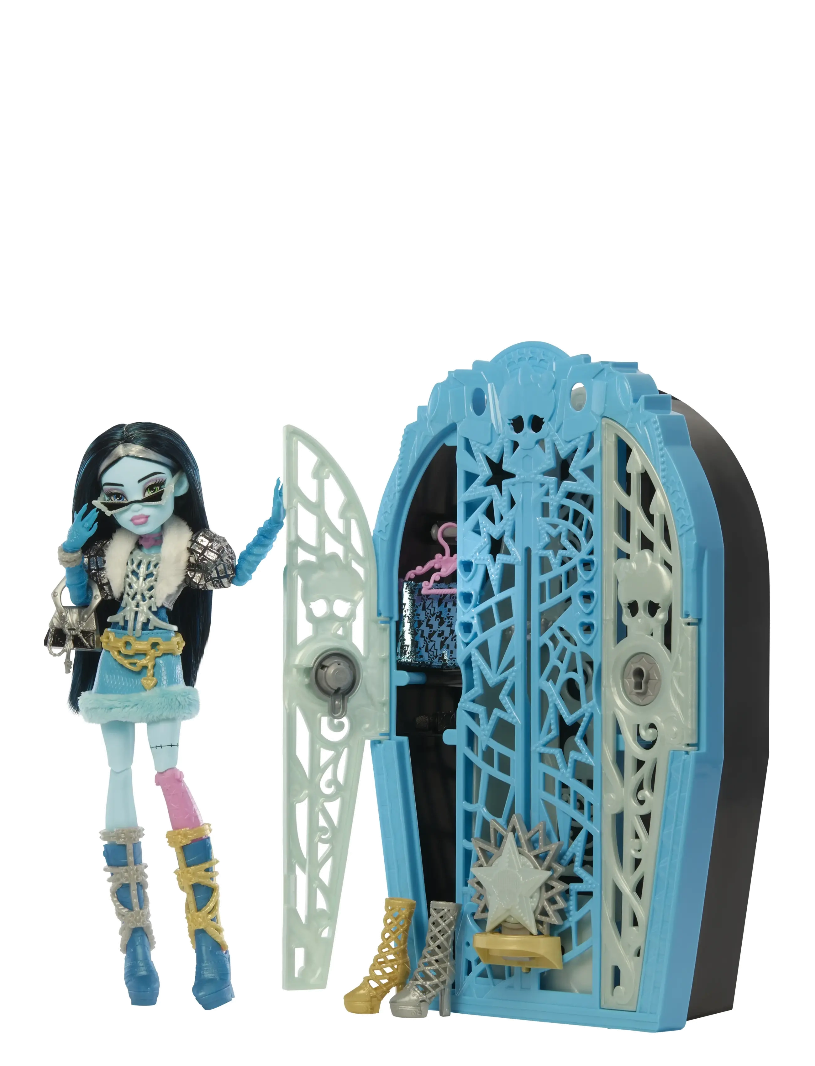 Monster High - Skulltimate Secrets Hauntlywood Mysteries Doll, Frankie Stein with 19+ Surprises - poupées - multi color - 3