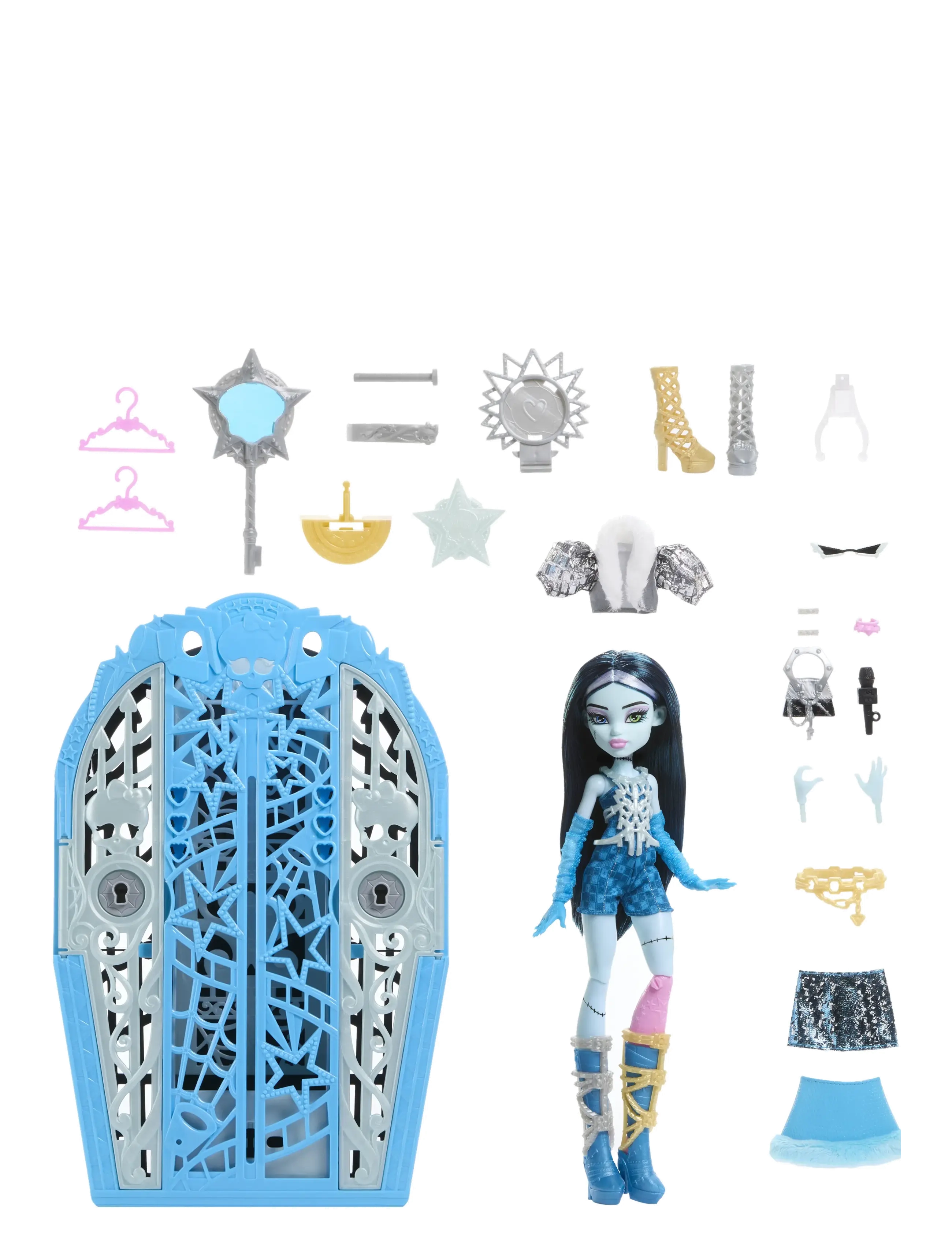Monster High - Skulltimate Secrets Hauntlywood Mysteries Doll, Frankie Stein with 19+ Surprises - poupées - multi color - 4