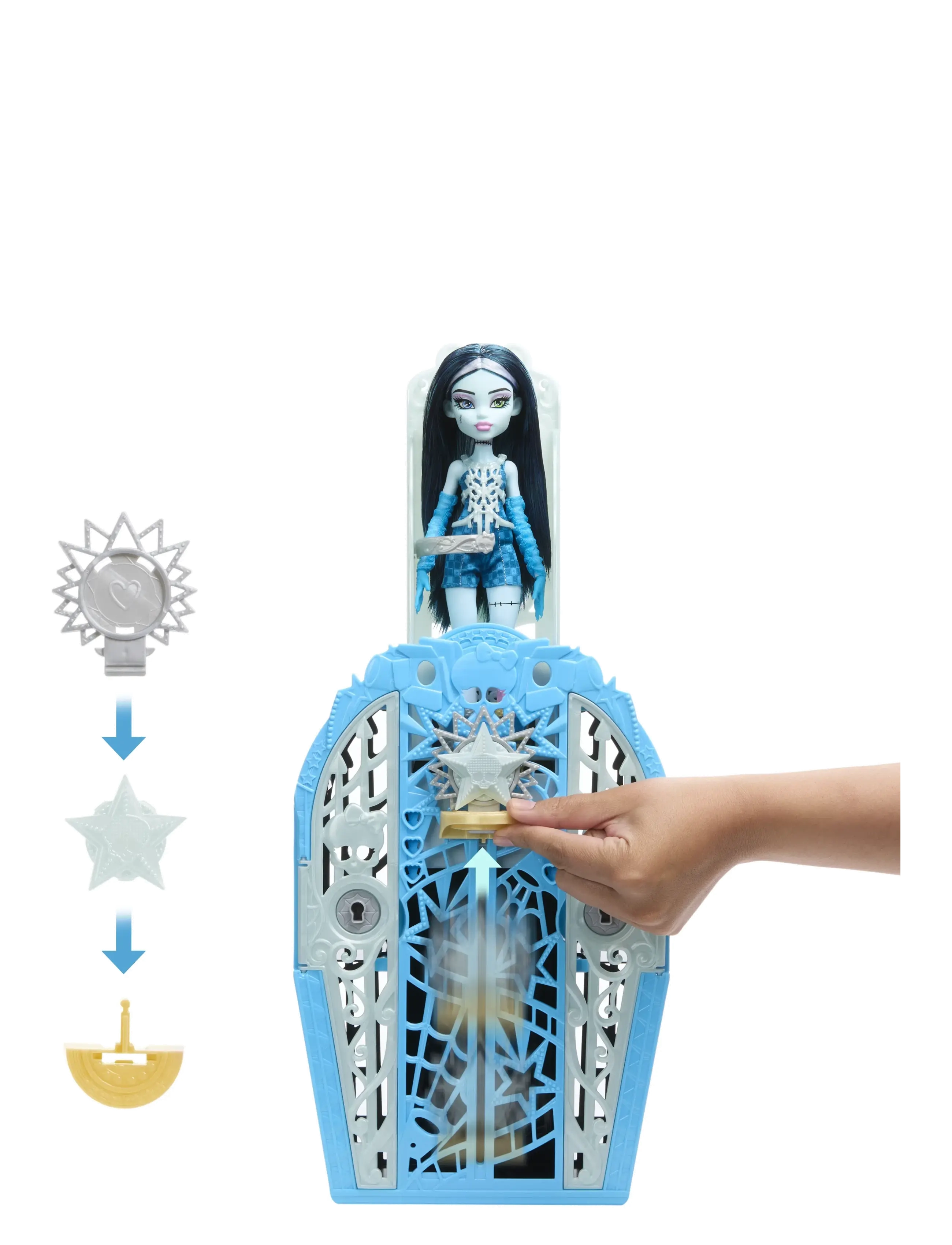 Monster High - Skulltimate Secrets Hauntlywood Mysteries Doll, Frankie Stein with 19+ Surprises - back to school - multi color - 5