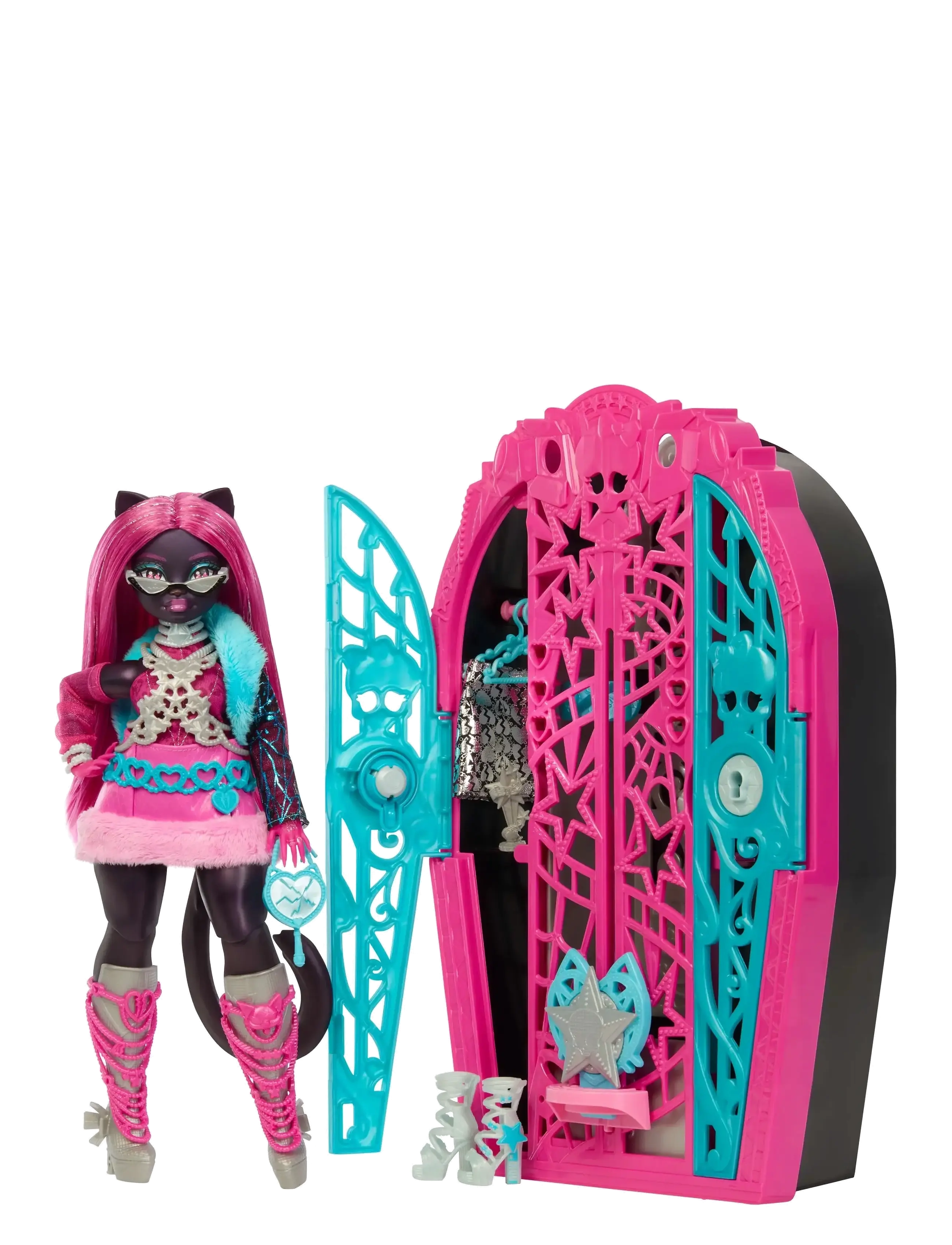 Monster High Skulltimate Secrets Hauntlywood Mysteries Doll, Catty Noir With 19+ Surprises, Børn, Dolls, Multi/mønstret, Str: ONE SIZE