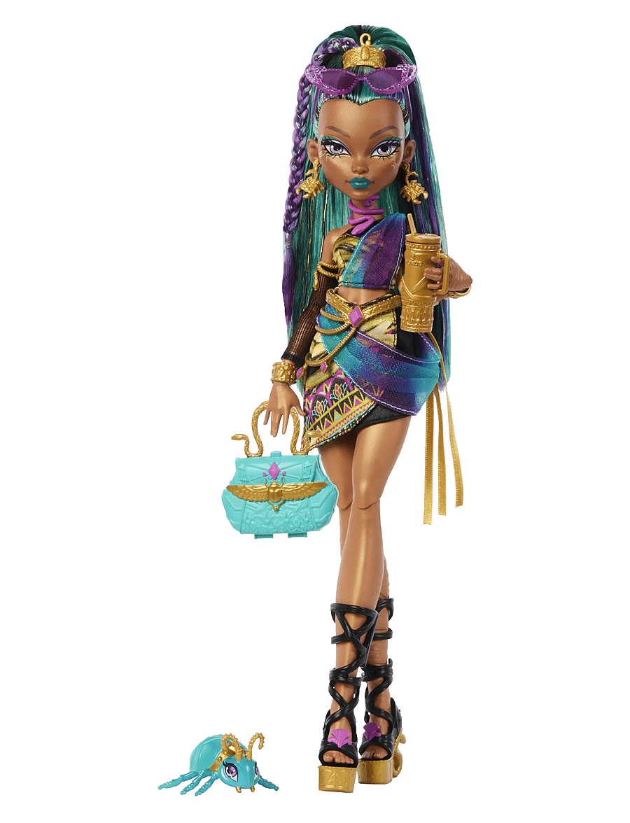 Monster High - Nefera De Nile Doll with Pet Scarab Lavish and 7 Accessories like Purse and Snacks - puppen - multi color - 0