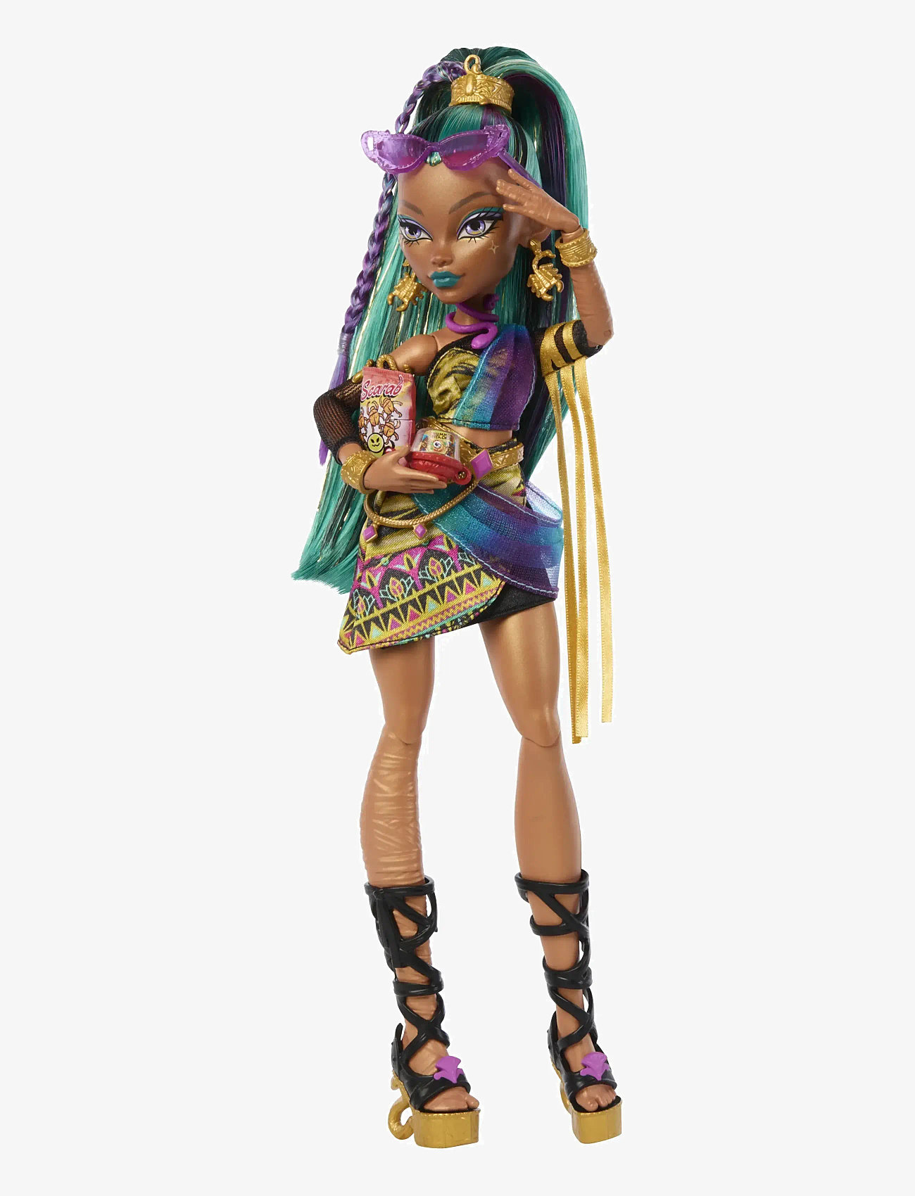 Monster High - Nefera De Nile Doll with Pet Scarab Lavish and 7 Accessories like Purse and Snacks - dukker - multi color - 2