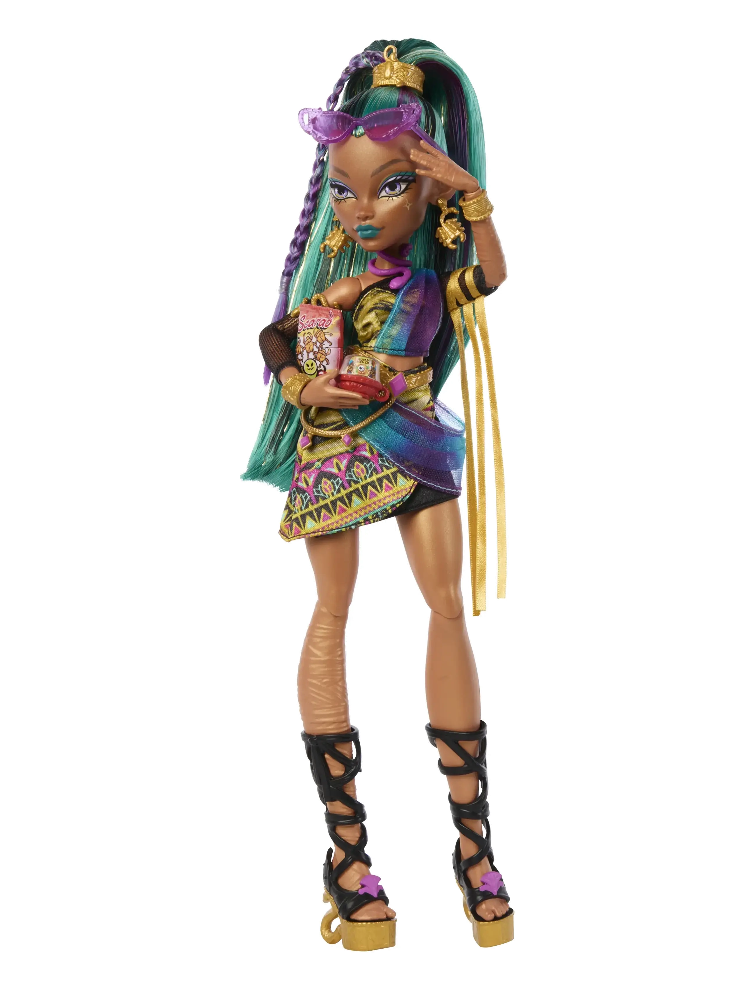 Monster High - Nefera De Nile Doll with Pet Scarab Lavish and 7 Accessories like Purse and Snacks - puppen - multi color - 2