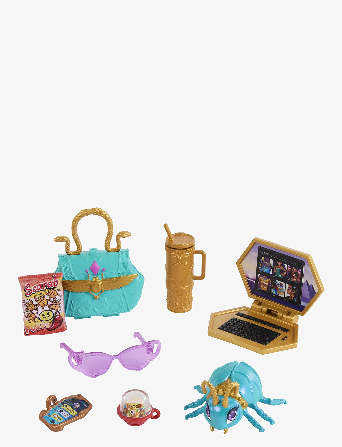 Monster High - Nefera De Nile Doll with Pet Scarab Lavish and 7 Accessories like Purse and Snacks - dukker - multi color - 3