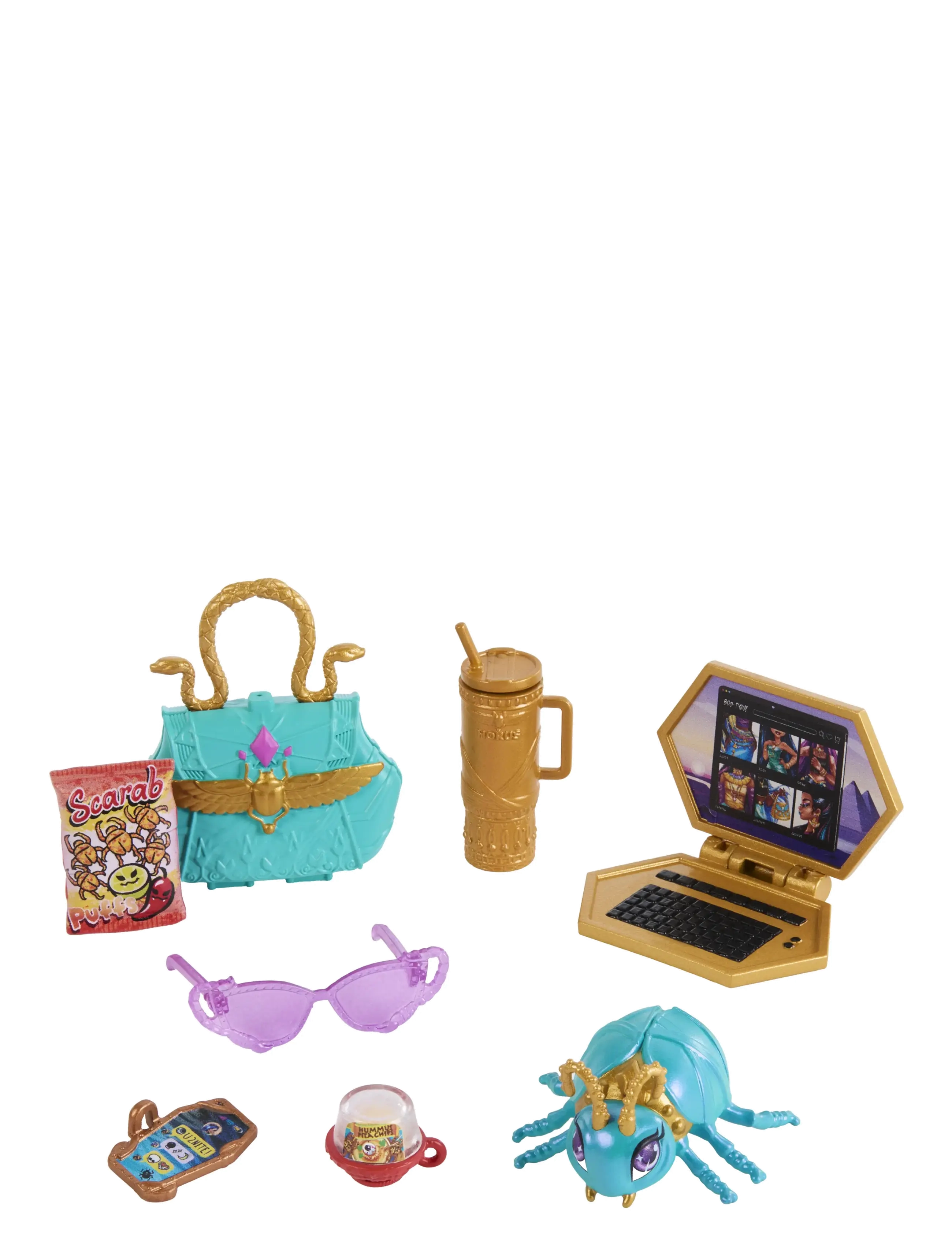 Monster High - Nefera De Nile Doll with Pet Scarab Lavish and 7 Accessories like Purse and Snacks - puppen - multi color - 3