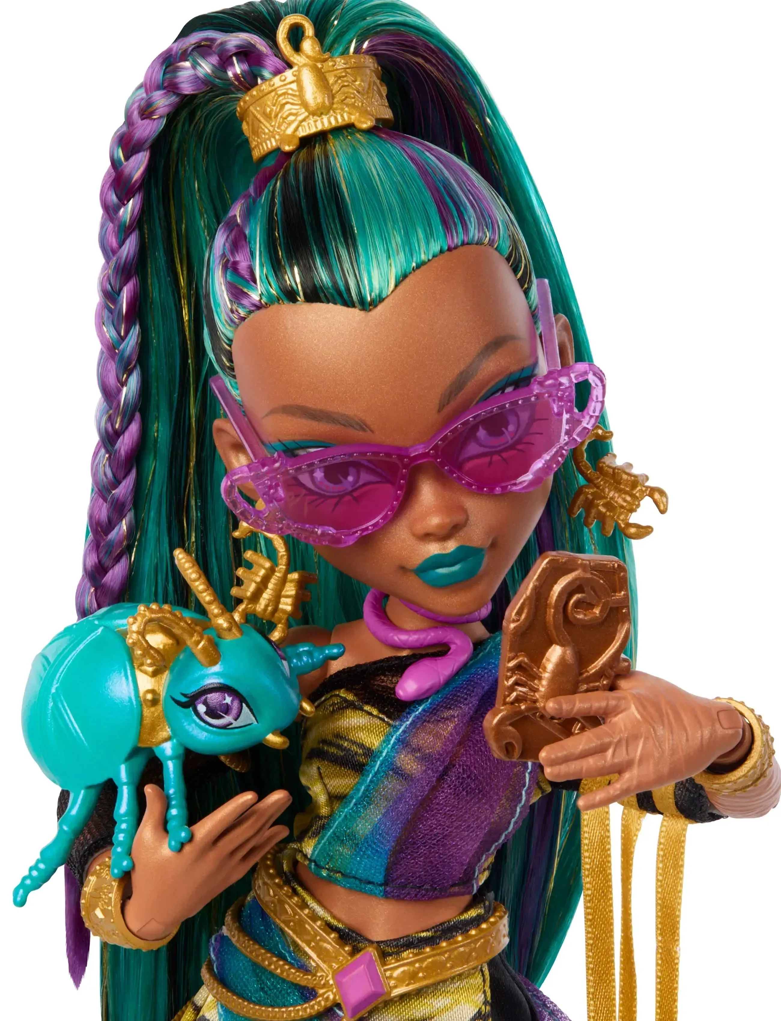 Monster High - Nefera De Nile Doll with Pet Scarab Lavish and 7 Accessories like Purse and Snacks - puppen - multi color - 5