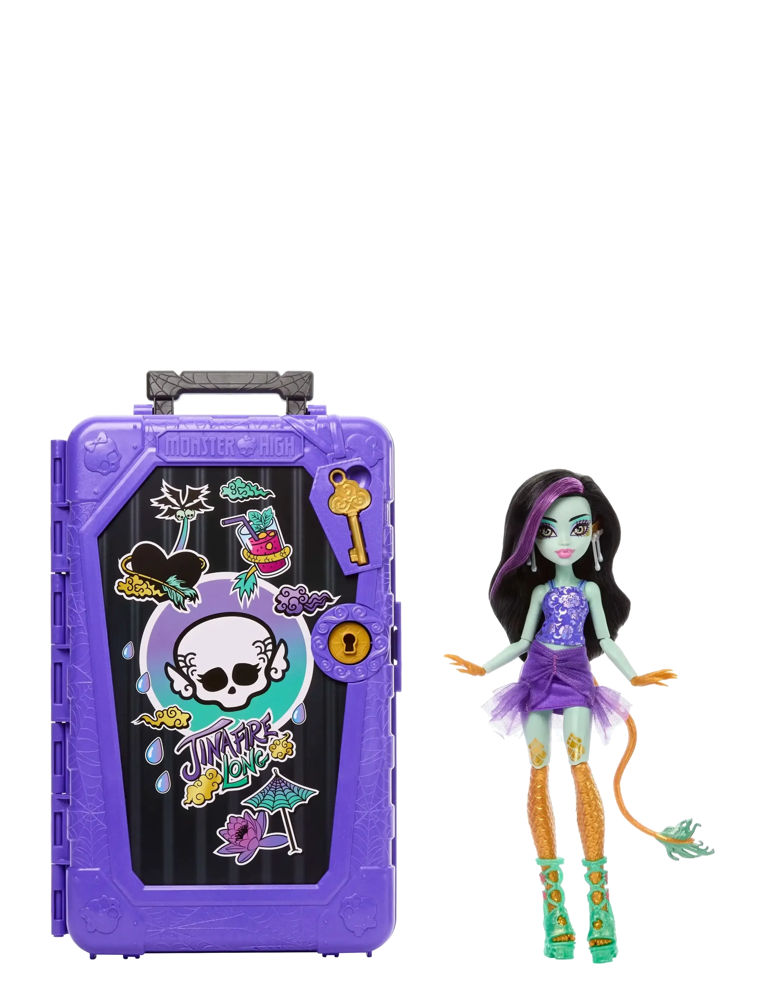 Monster High Skulltimate Secrets Gore-geous Oasis Playset, Jinafire Long Doll and Accessories - Dúkkur & fylgihlutir - MULTICOLOR / green