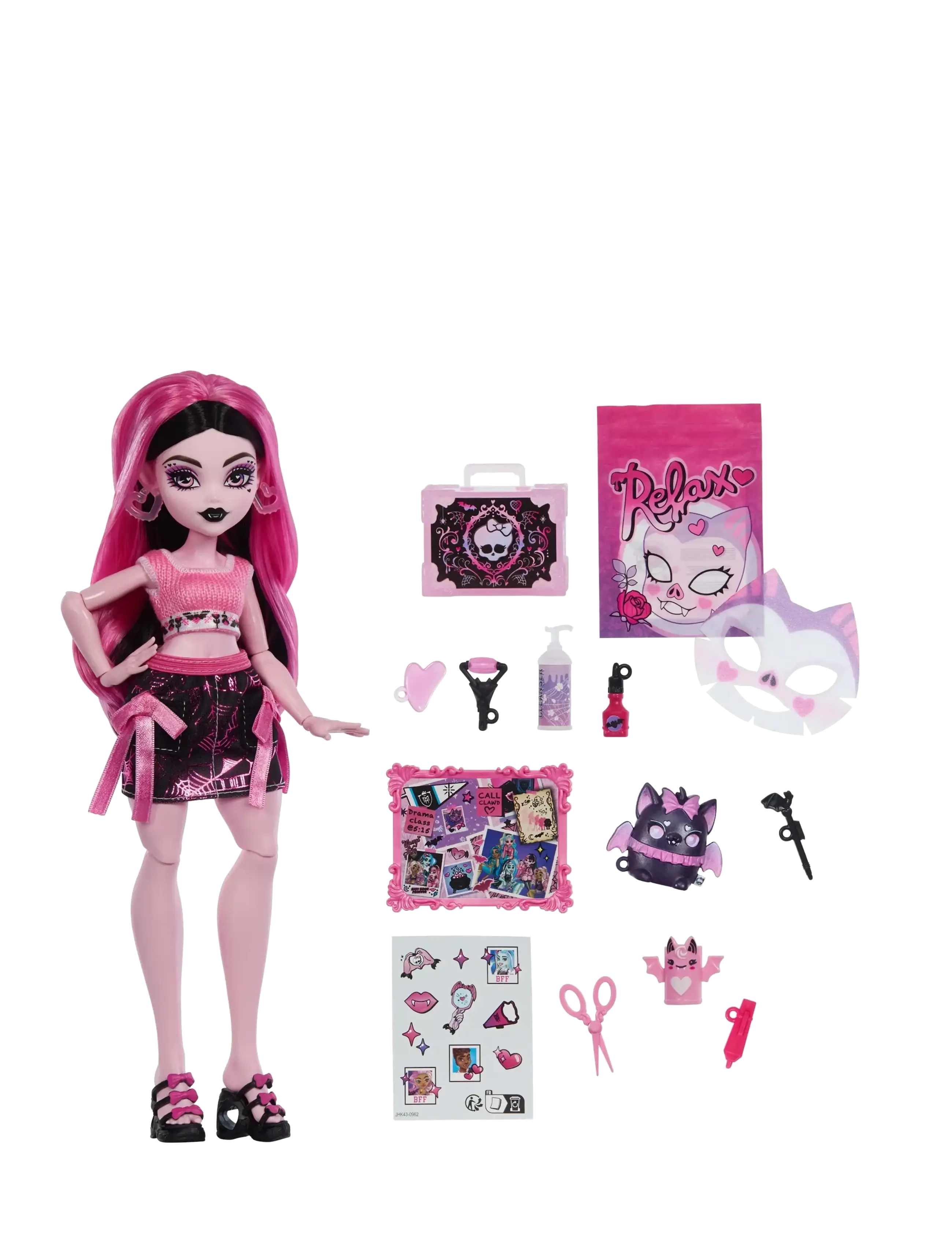 Monster High - Self-Scare Secrets Draculaura Fashion Doll with 13 Realistic Accessories - dolls - multicolor - 1