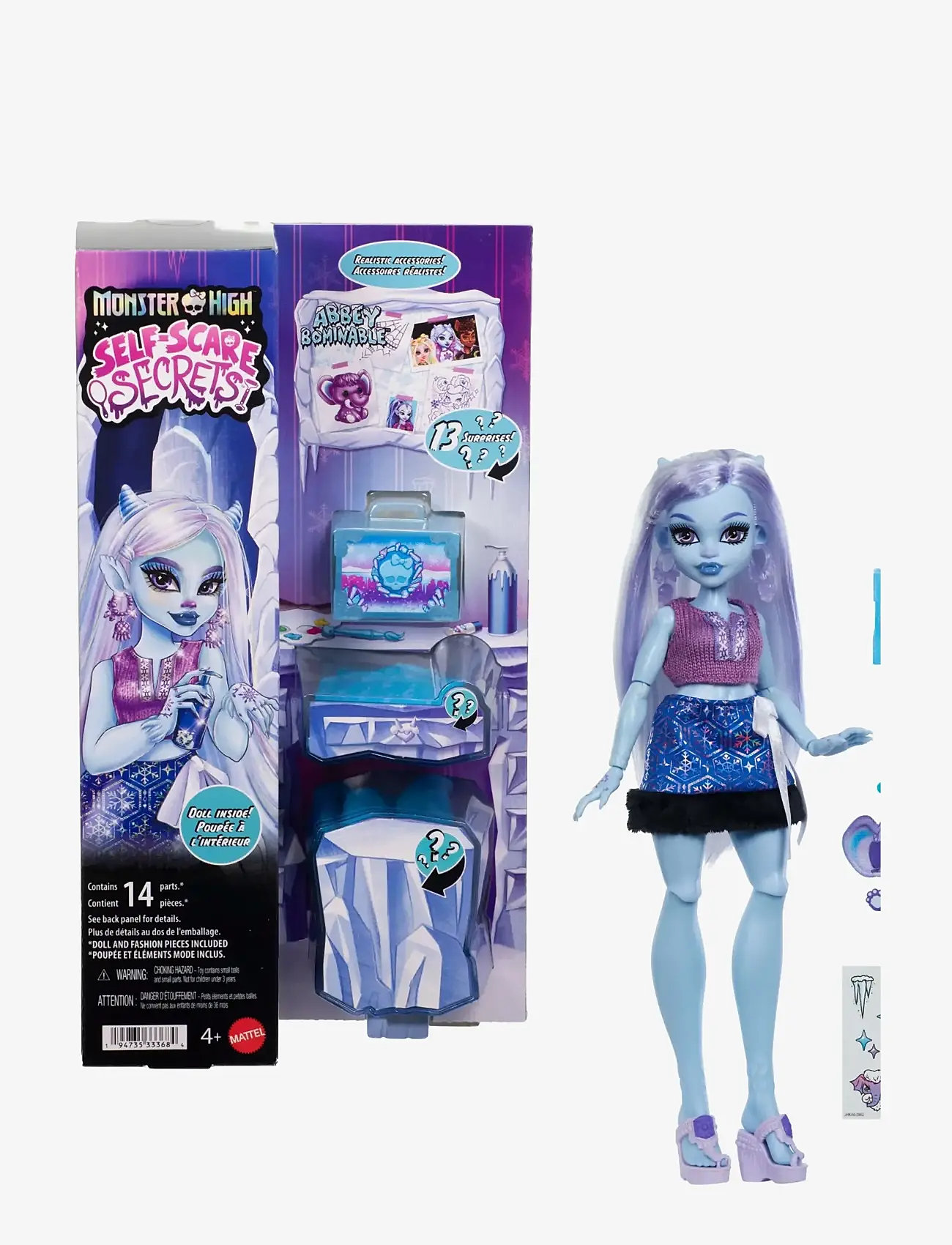 Monster High - Self-Scare Secrets Abbey Bominable Fashion Doll with 13 Realistic Accessories - puppen - multicolor - 0
