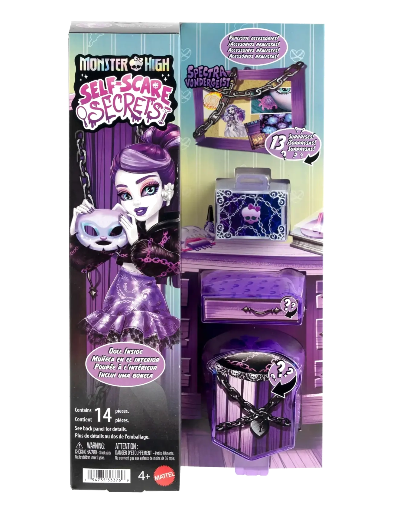Monster High - Self-Scare Secrets Spectra Vondergeist Fashion Doll with 13 Realistic Accessories - multicolor - 1