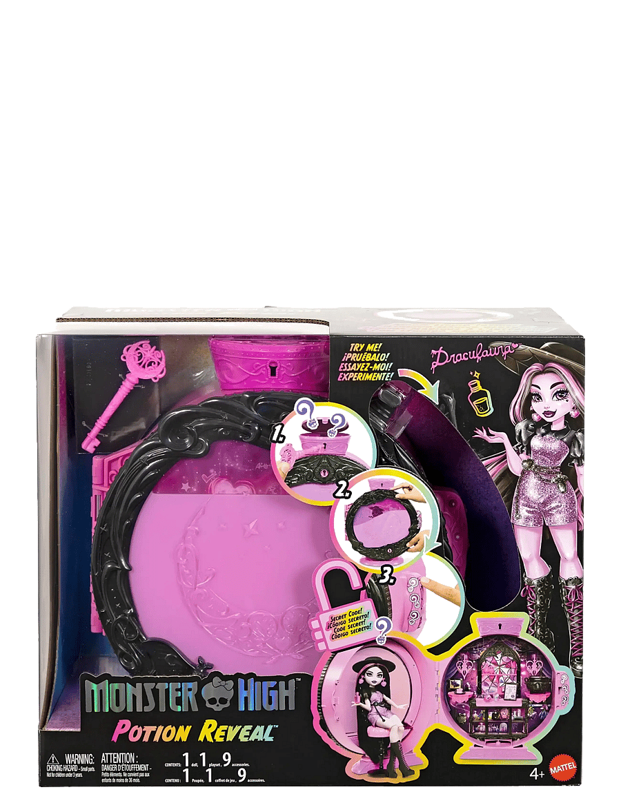 Monster High - Potion Reveal Playset with Draculaura Doll & 9 Accessories, Secret Code Unboxing - puppen - multicolor - 1