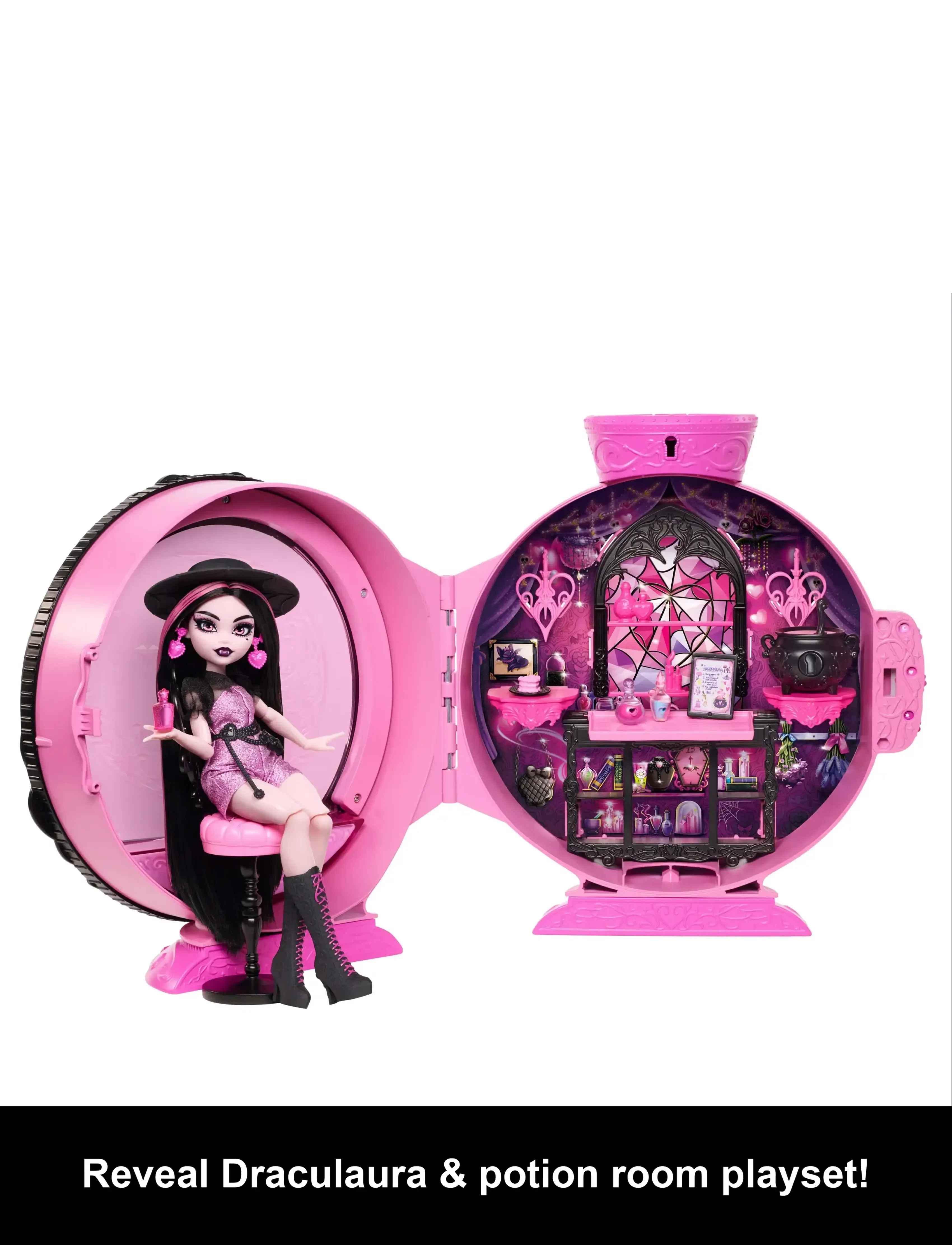 Monster High - Potion Reveal Playset with Draculaura Doll & 9 Accessories, Secret Code Unboxing - puppen - multicolor - 4