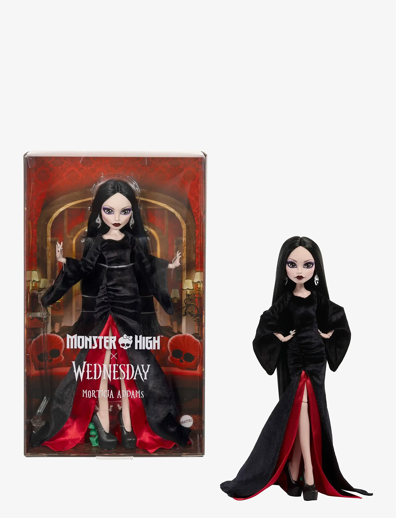 Monster High - x Wednesday Collectible Doll, Morticia Addams in Black Velvet Dress - nukud - multicolor - 0