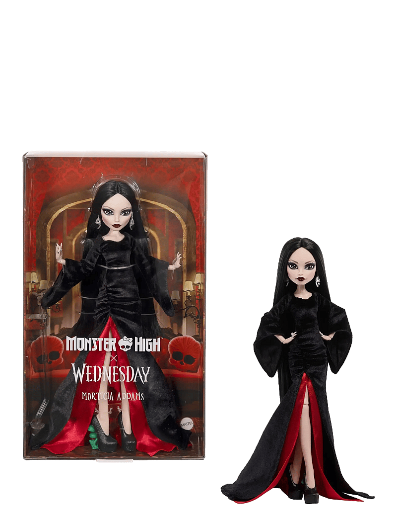 Monster High - x Wednesday Collectible Doll, Morticia Addams in Black Velvet Dress - nukud - multicolor - 0