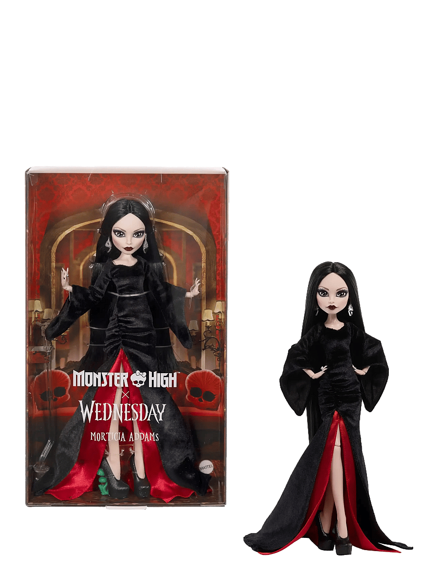 Monster High - x Wednesday Collectible Doll, Morticia Addams in Black Velvet Dress - puppen - multicolor - 0