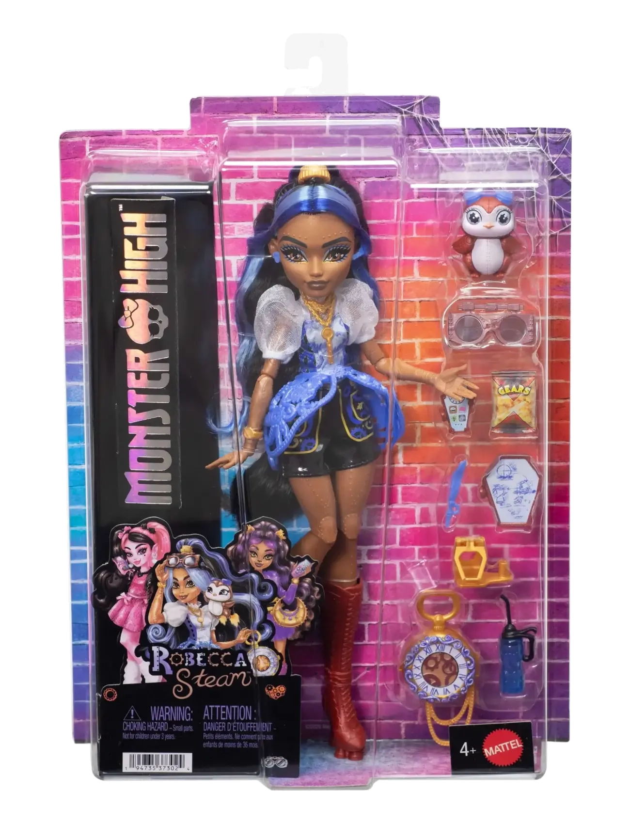 Monster High - Robecca Steam Fashion Doll with Blue Blouse and Rocket Boots - puppen - multi color - 5