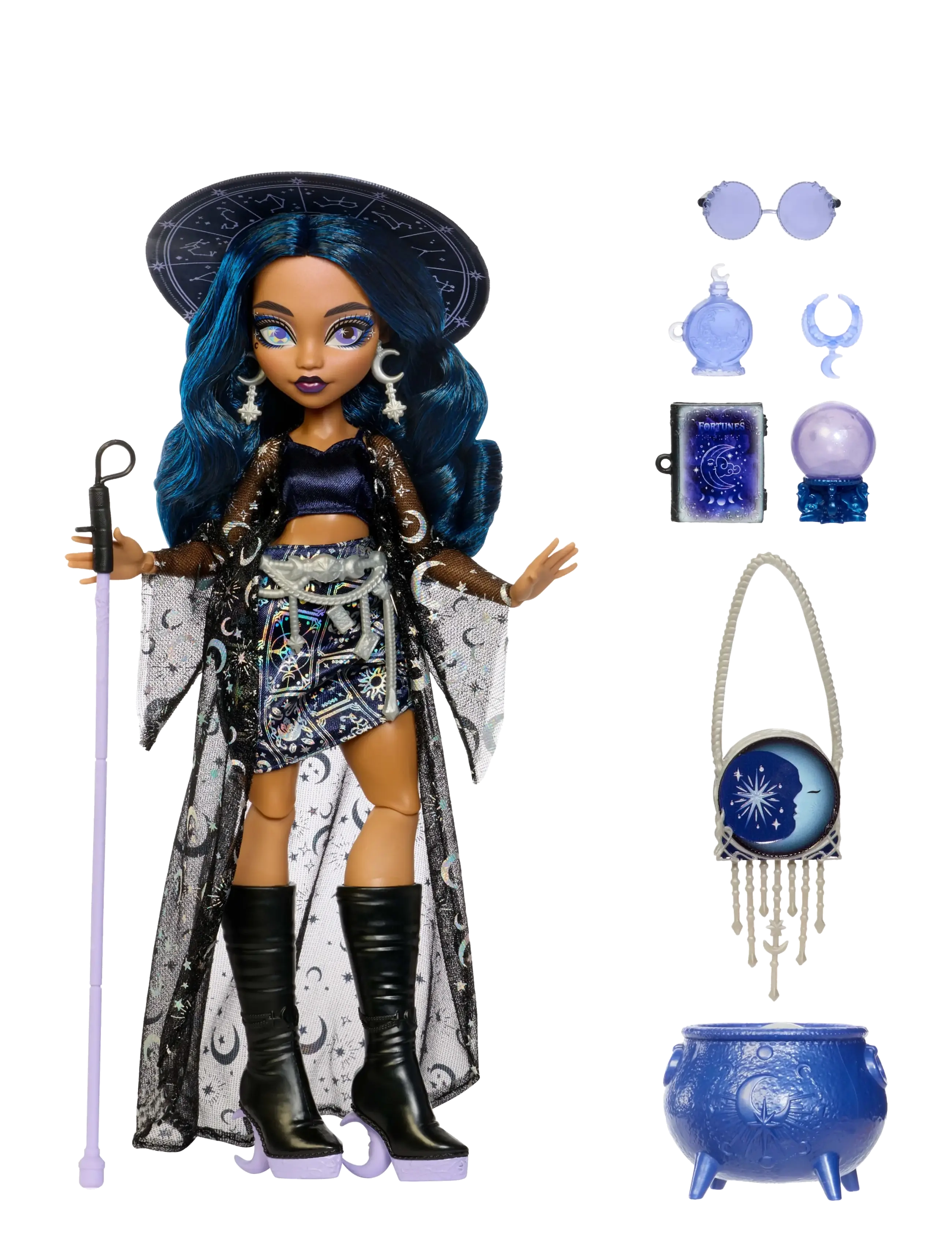 Monster High Moonspell Magic by Claire de Luna Fashion Doll, Clairvoyant Witch with Accessories - Monster High - MULTICOLOR / multi