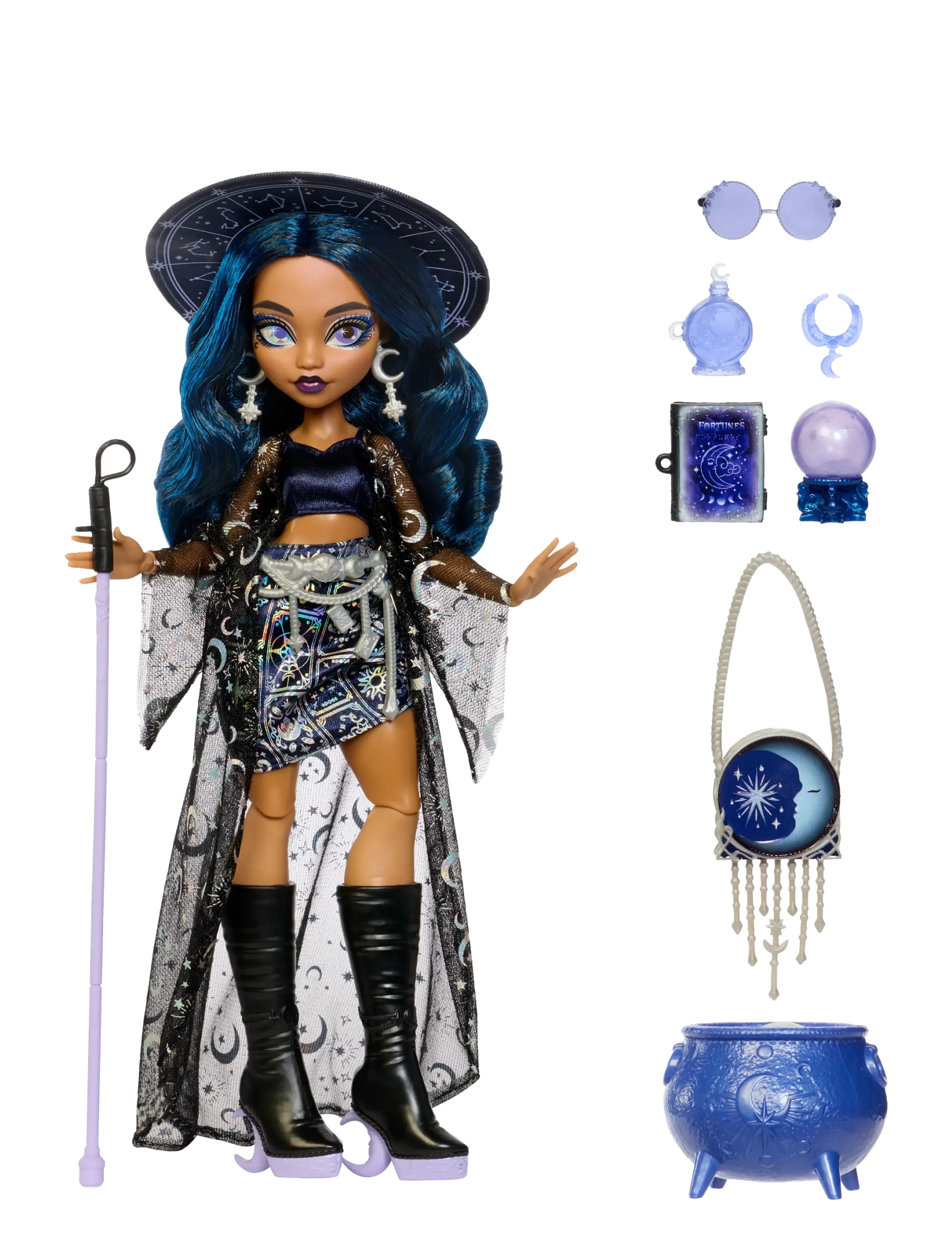 Monster High - Moonspell Magic by Claire de Luna Fashion Doll, Clairvoyant Witch with Accessories - dockor - multicolor - 5