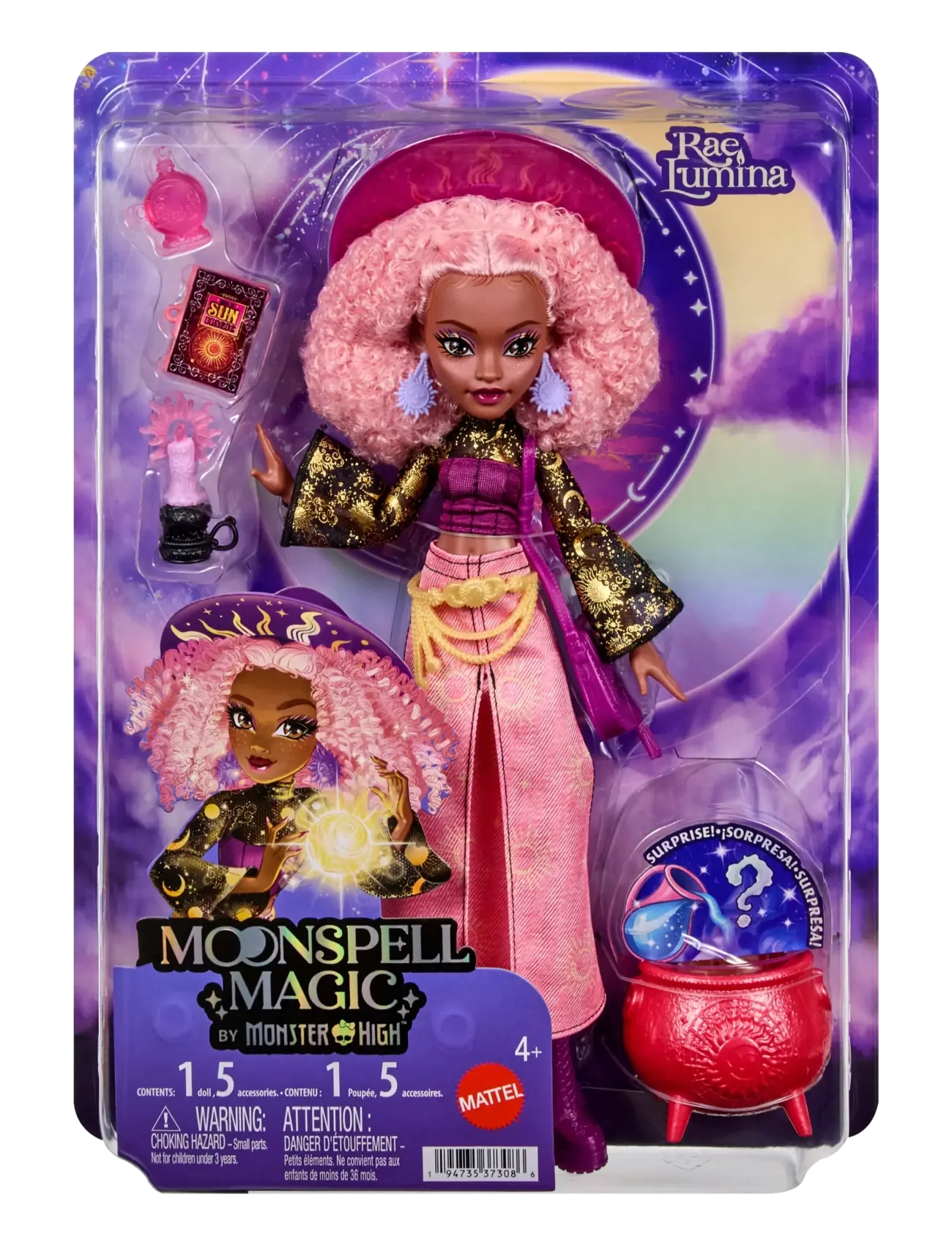 Monster High - Moonspell Magic by Rae Lumina Fashion Doll, Sun Witch with Accessories - dockor - multicolor - 1